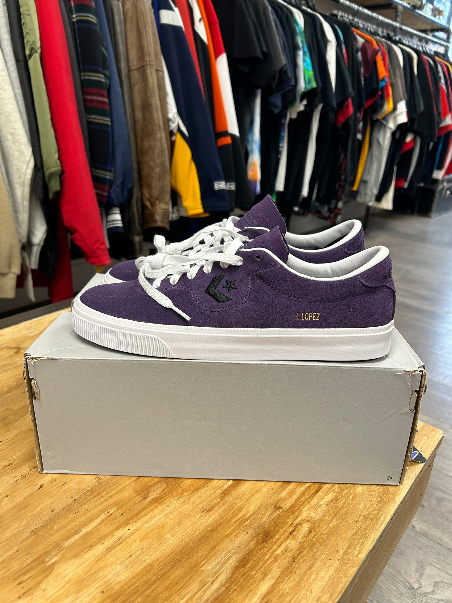 Converse Louie Lopez Pro Purple Mens Size 9.5 New With Mismatch Box Skateboard