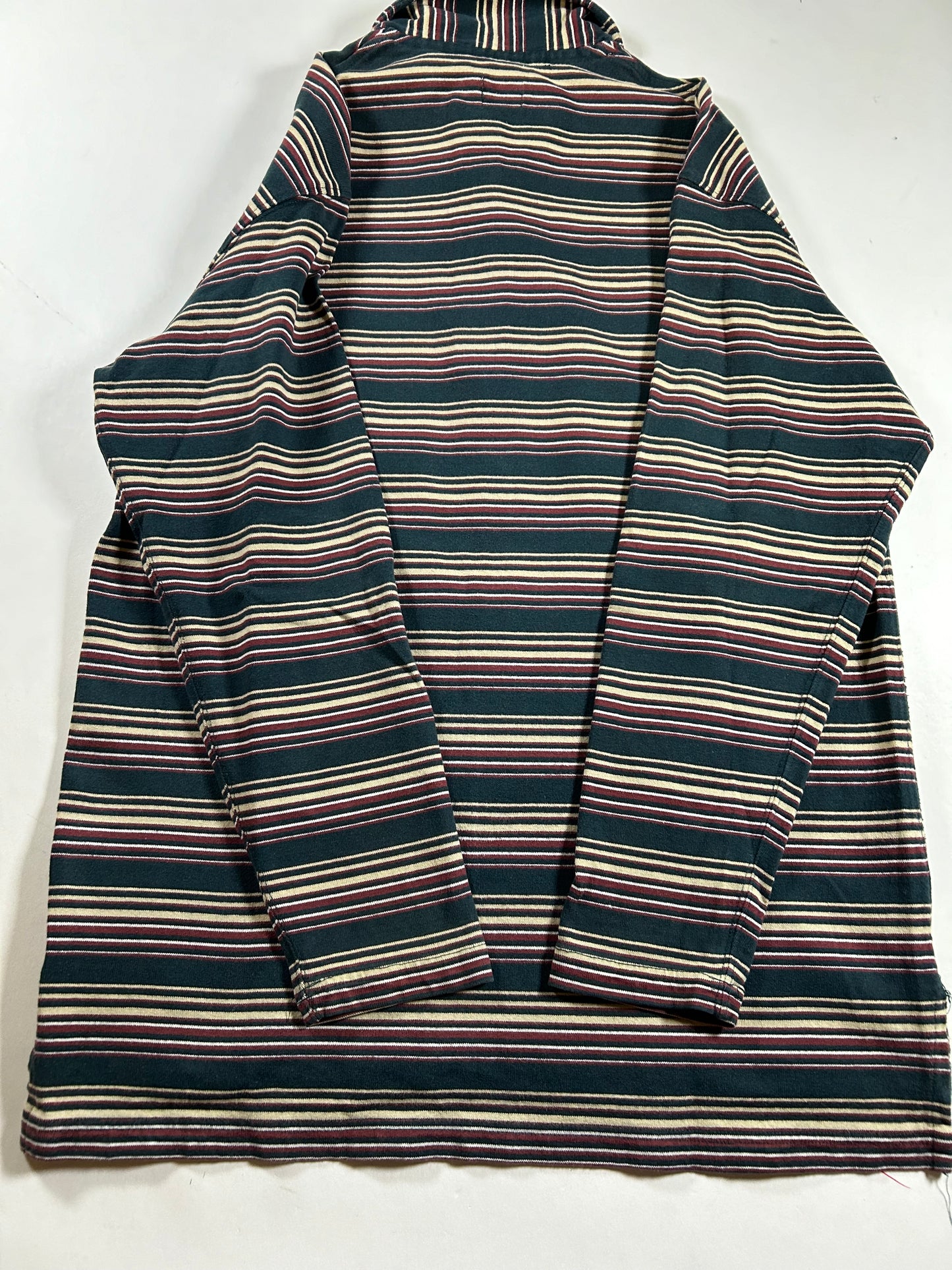 Vintage Calvin Klein Long Sleeve Striped Polo Shirt Rugby Style 22x30.25/31.5 Inches Mediumush Fit Tagged Small Fits Big