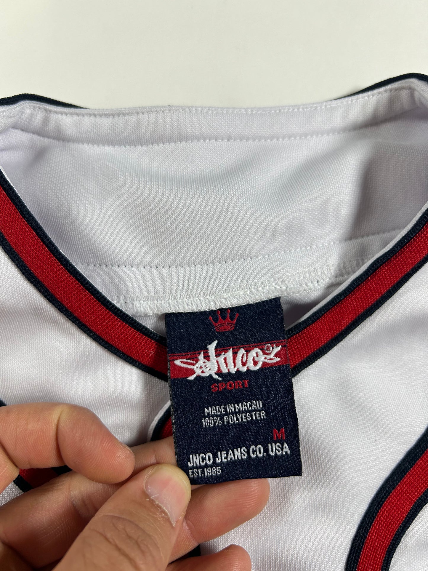 JNCO Sport Baseball Style Jersey JNCO Jeans Co. 2000s 19.25x25.5 Inches XS/Youth