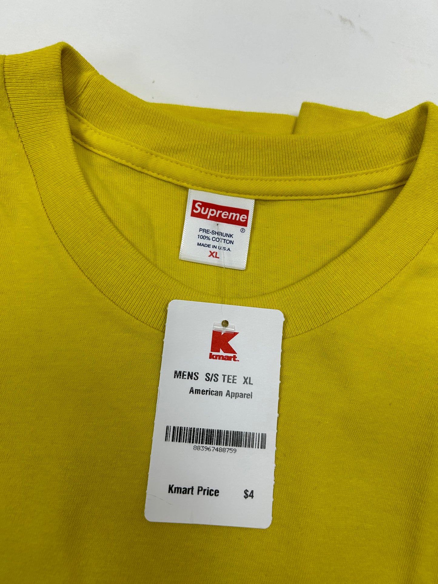 Supreme New York Blank Skate Tee K-mart Mix Up Shirt XL Yellow Brand New