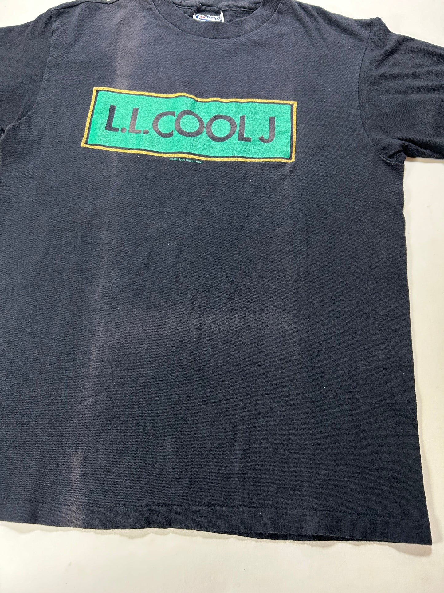 Vintage 1986 LL Cool J Music Rap Hip-Hop Tee As Is Faded Small Fit 18x24.5 Inches