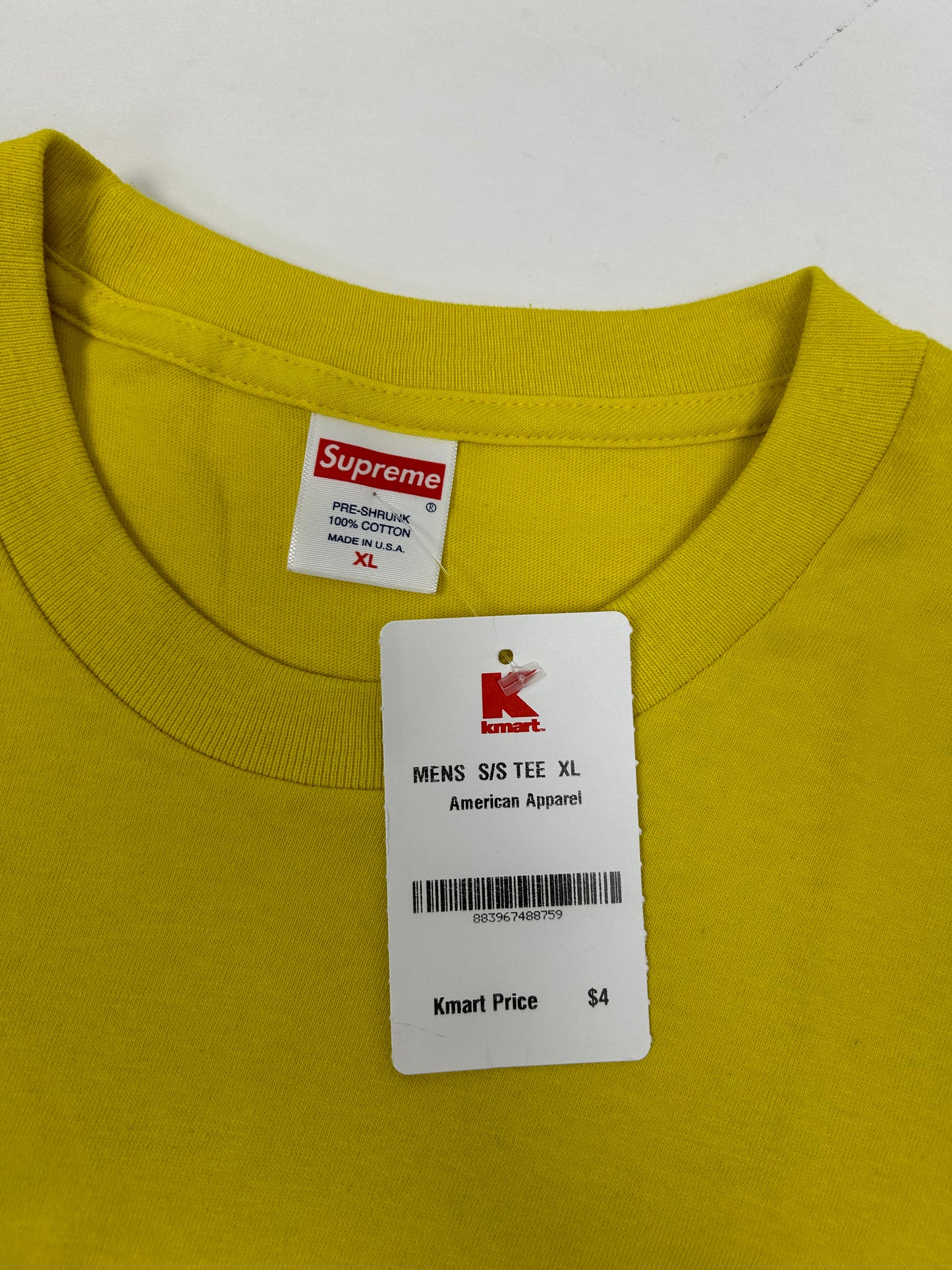 Supreme New York Blank Skate Tee K-mart Mix Up Shirt XL Yellow Brand New