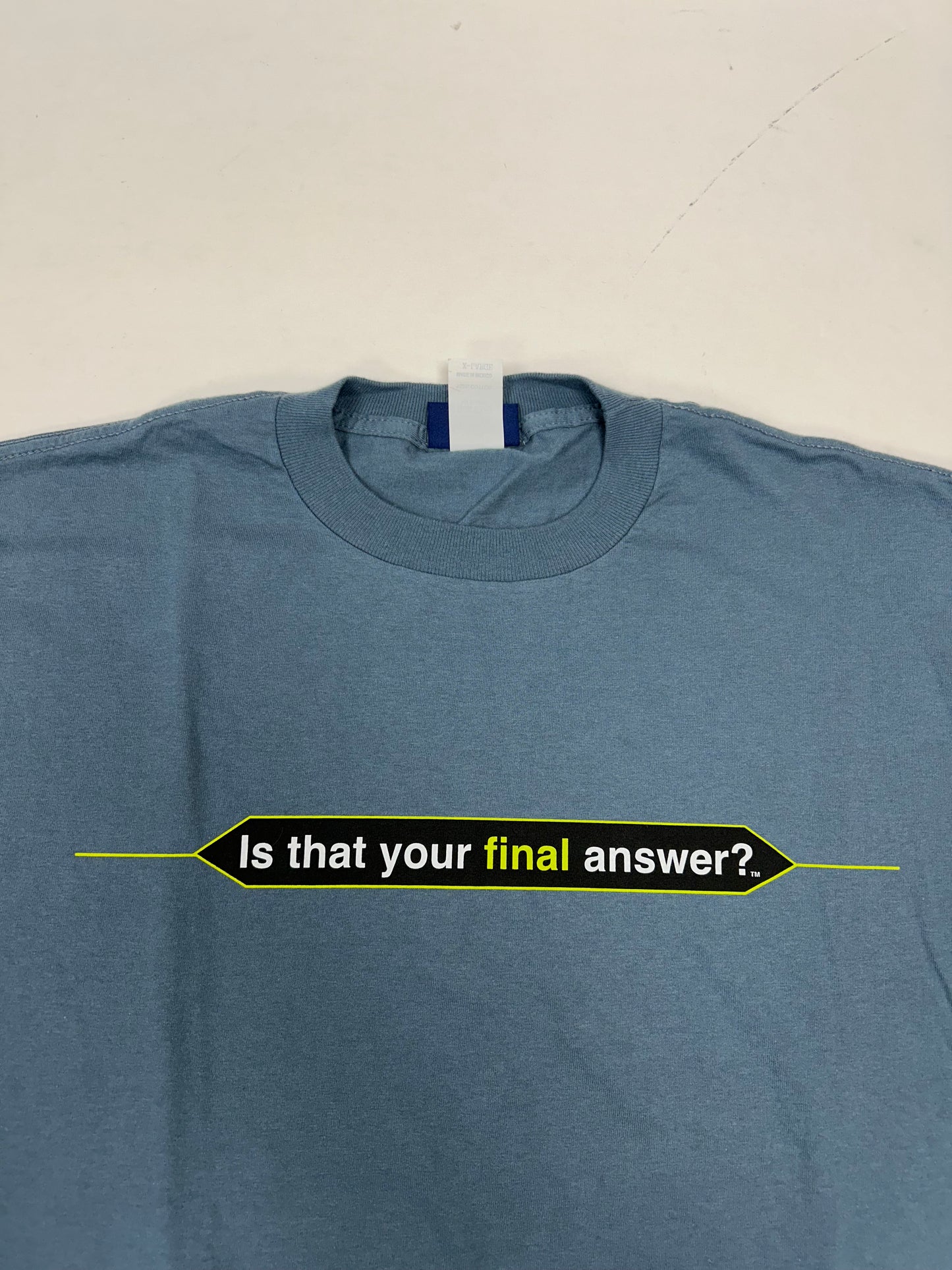Vintage Who Wants To Be A Millionaire Regis Philbin TV Show Promo Tee XL