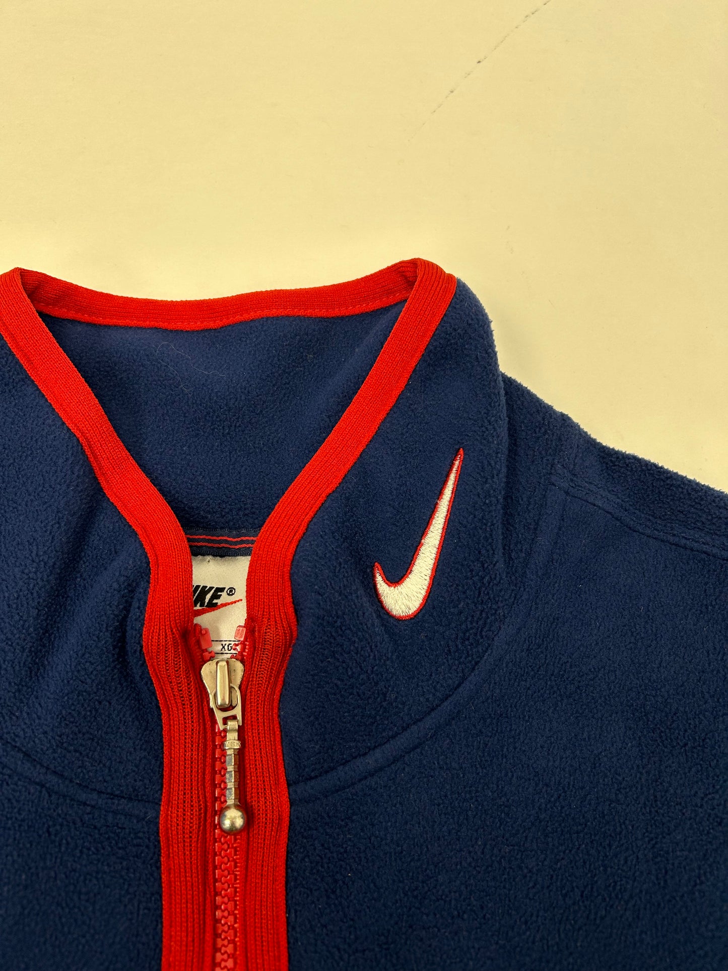 Vintage Nike USA Soccer Team Vest XL Blue Red Fleece Swoosh With USA Sticker