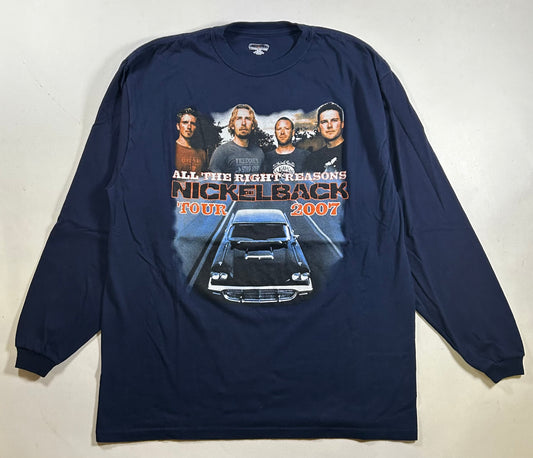 Vintage Nickelback Shirt All The Right Reasons Tour 2007 Tee Parking Lot XL/L 23.25x30.75 Inches