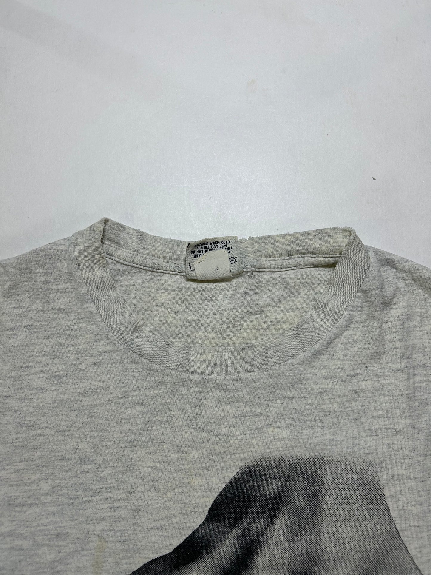 Vintage 90s Nutmeg Mills Chicago Bulls Slam This NBA Tee Gray L/XL 22.5x29 Inches Gray Worn As Is Has Wear & Stains