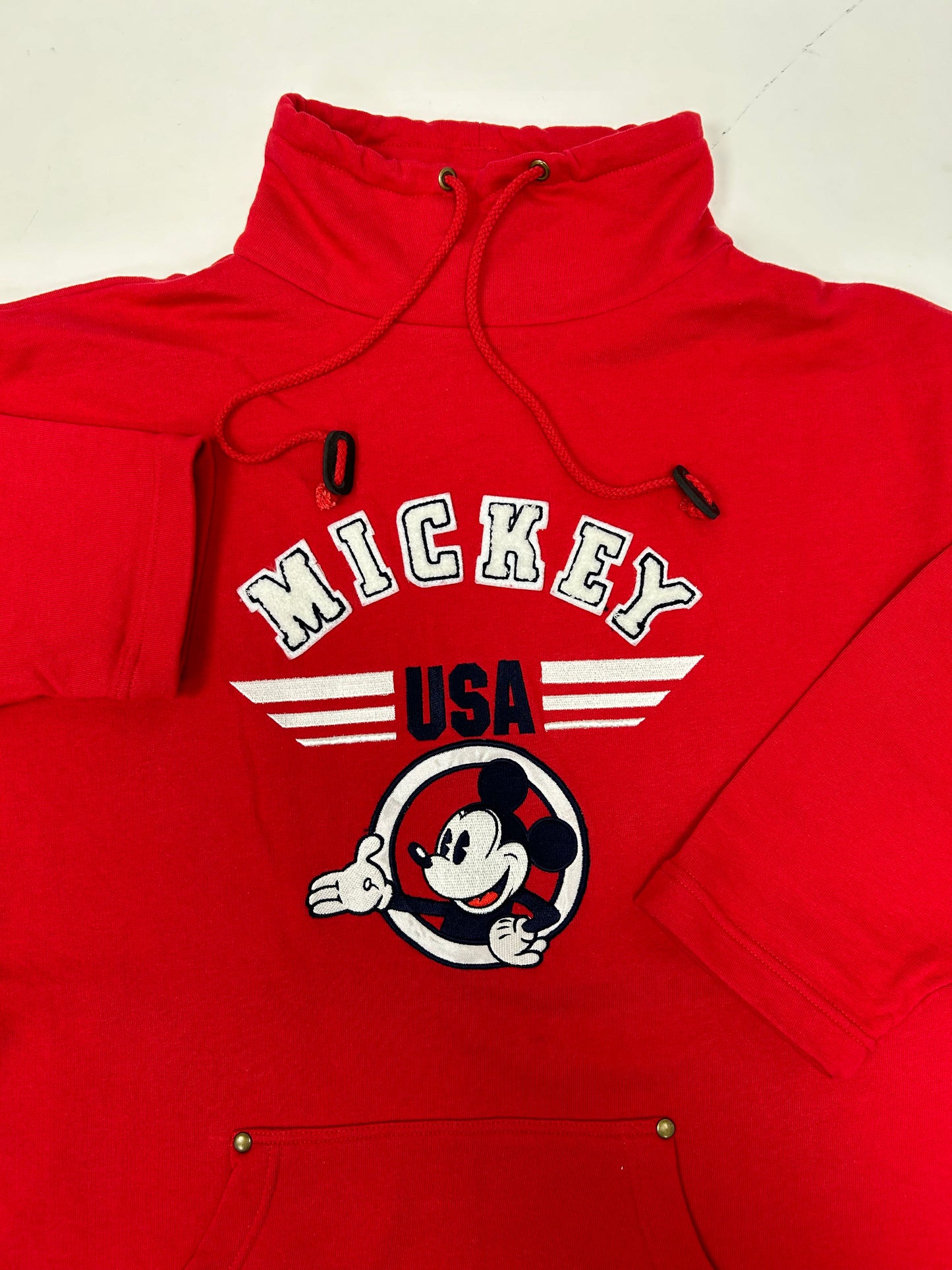 Vintage Mickey Mouse Disney Originals Mickey USA Pullover L/XL 24.75x30/31.5 90s
