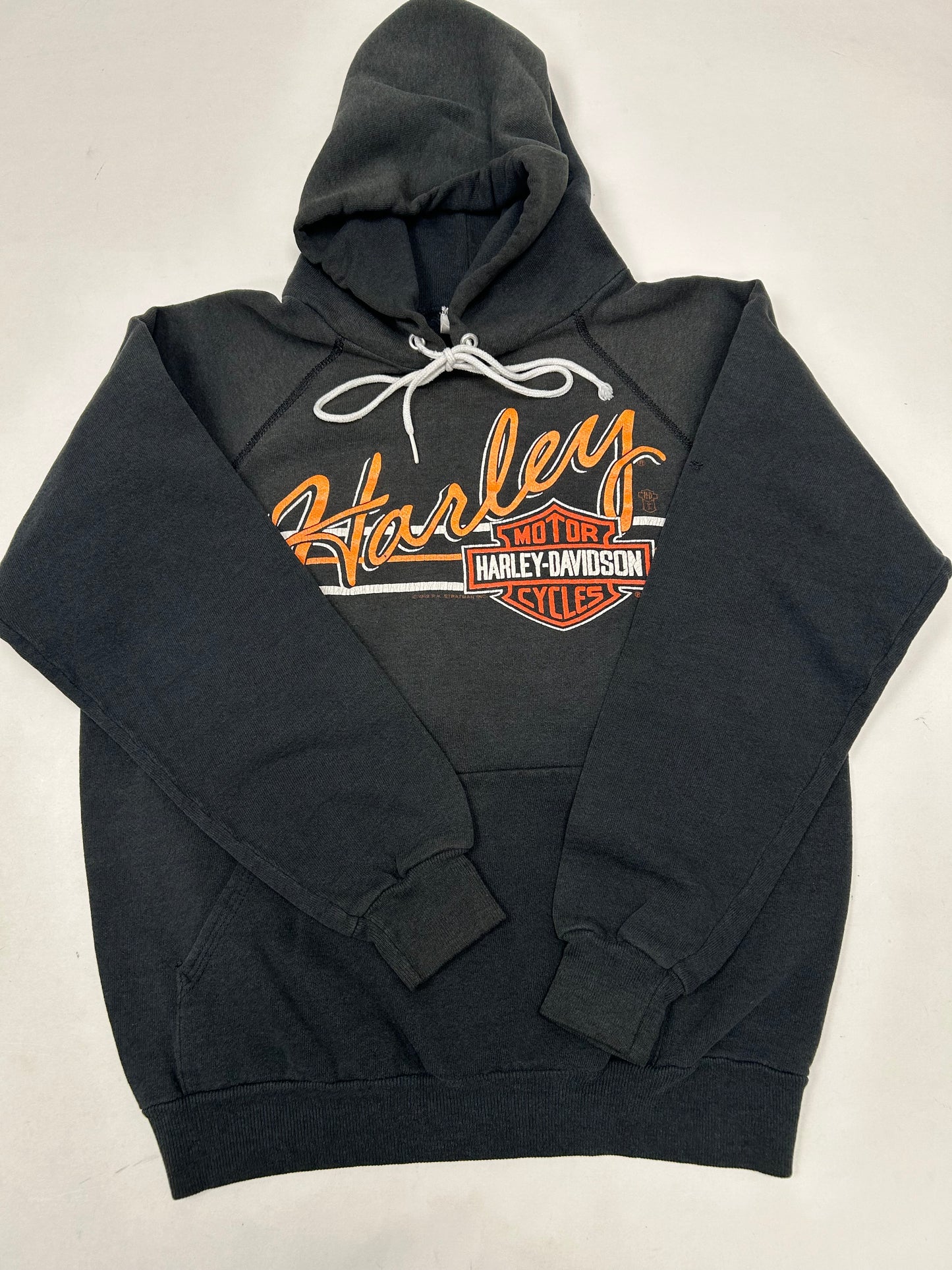 Vintage Harley Davidson Motorcycles Sandy’s Sweatshirt Eagle Biker 20x24 Inches Small Fit 1980s