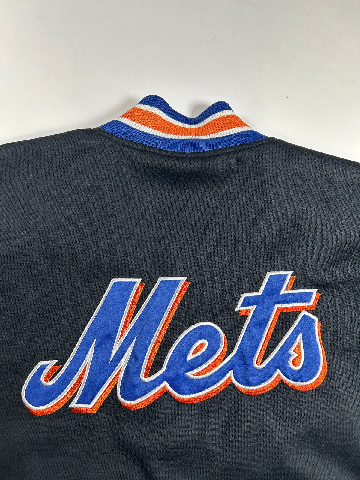 Vintage New York Mets Majestic Jacket MLB Baseball Snap Buttons Has Flaw See Med