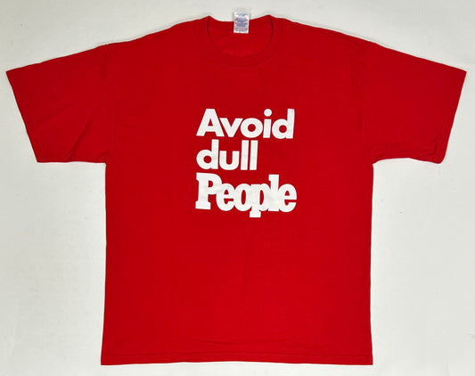 Vintage 00s OK! First For Celebrity News Avoid Dull People Tee XL 24x30.75 Inches