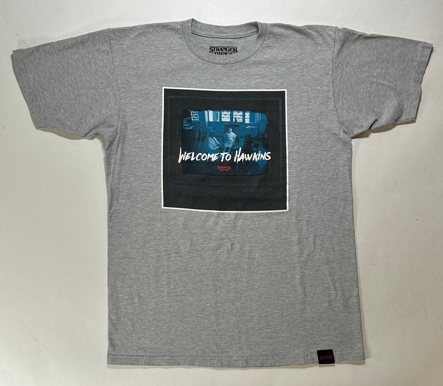Stranger Things Welcome To Hawkins Will Graphic Netflix TV Show Tee Large 21x29 Inches Gray