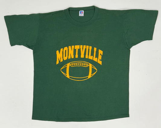 Vintage Russell Athletic Montville Highschool Football Tee XL 24.5x28.25 Inches