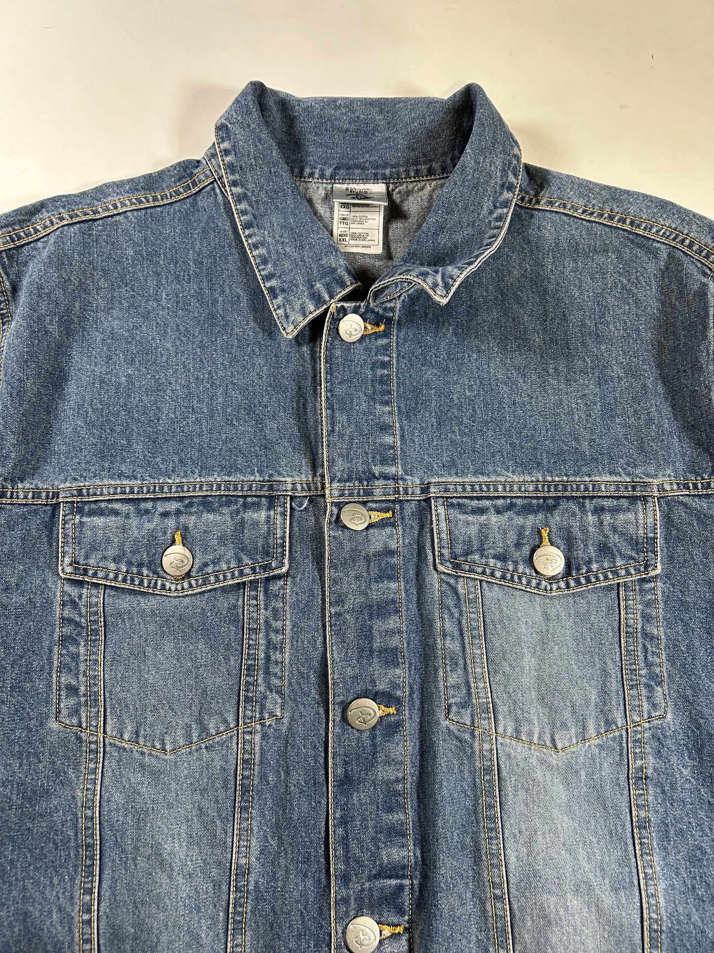 Vintage Disney Studio Jack Skellington Nightmare Before Christmas Denim Jacket 2XL 27.75x29.5 Inches