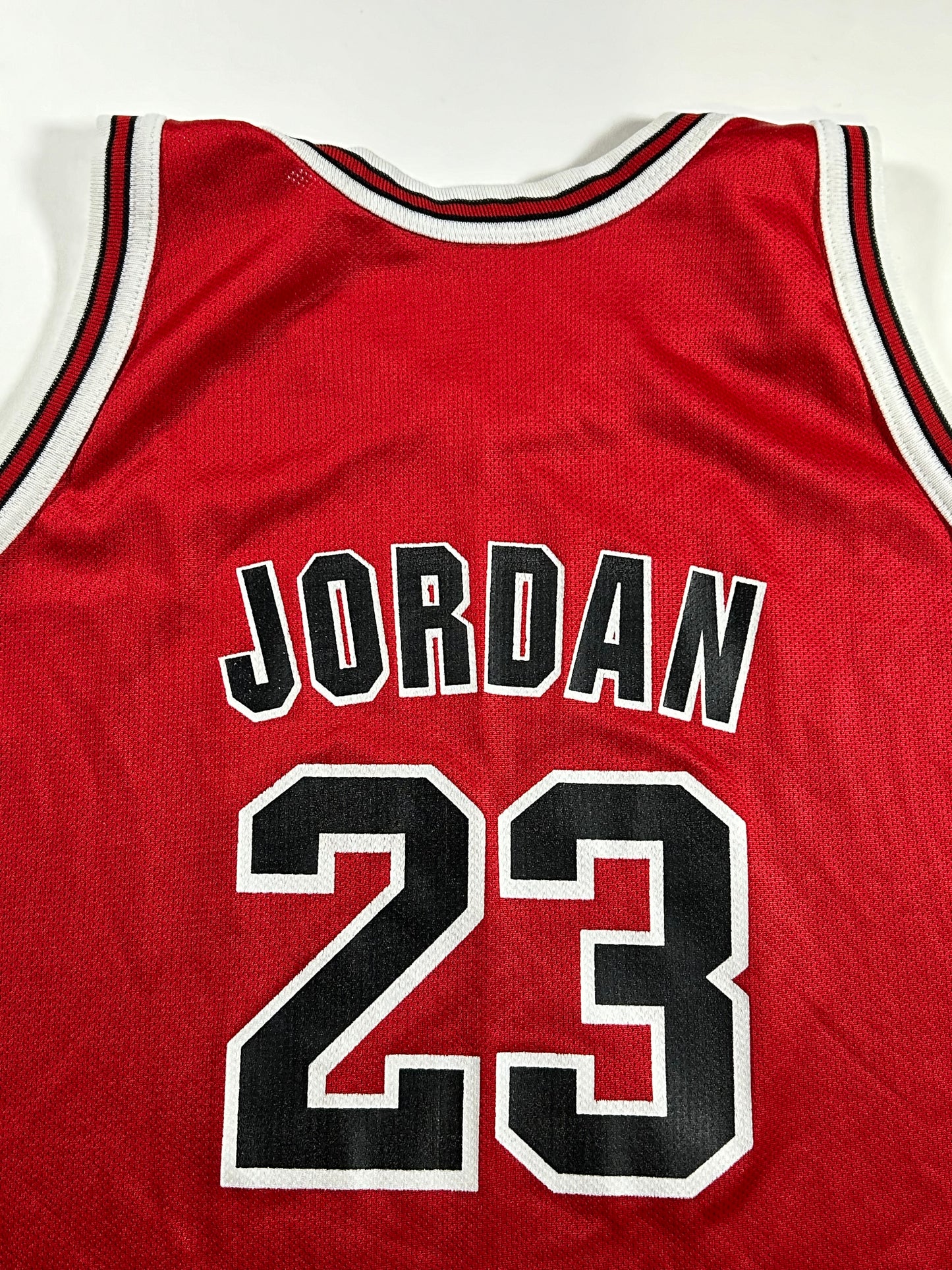 Vintage 90s Champion Chicago Bulls Michael Jordan #23 Red Jersey Youth XL Can Fit Adult Small 20.25x27.75 Inches Made In USA