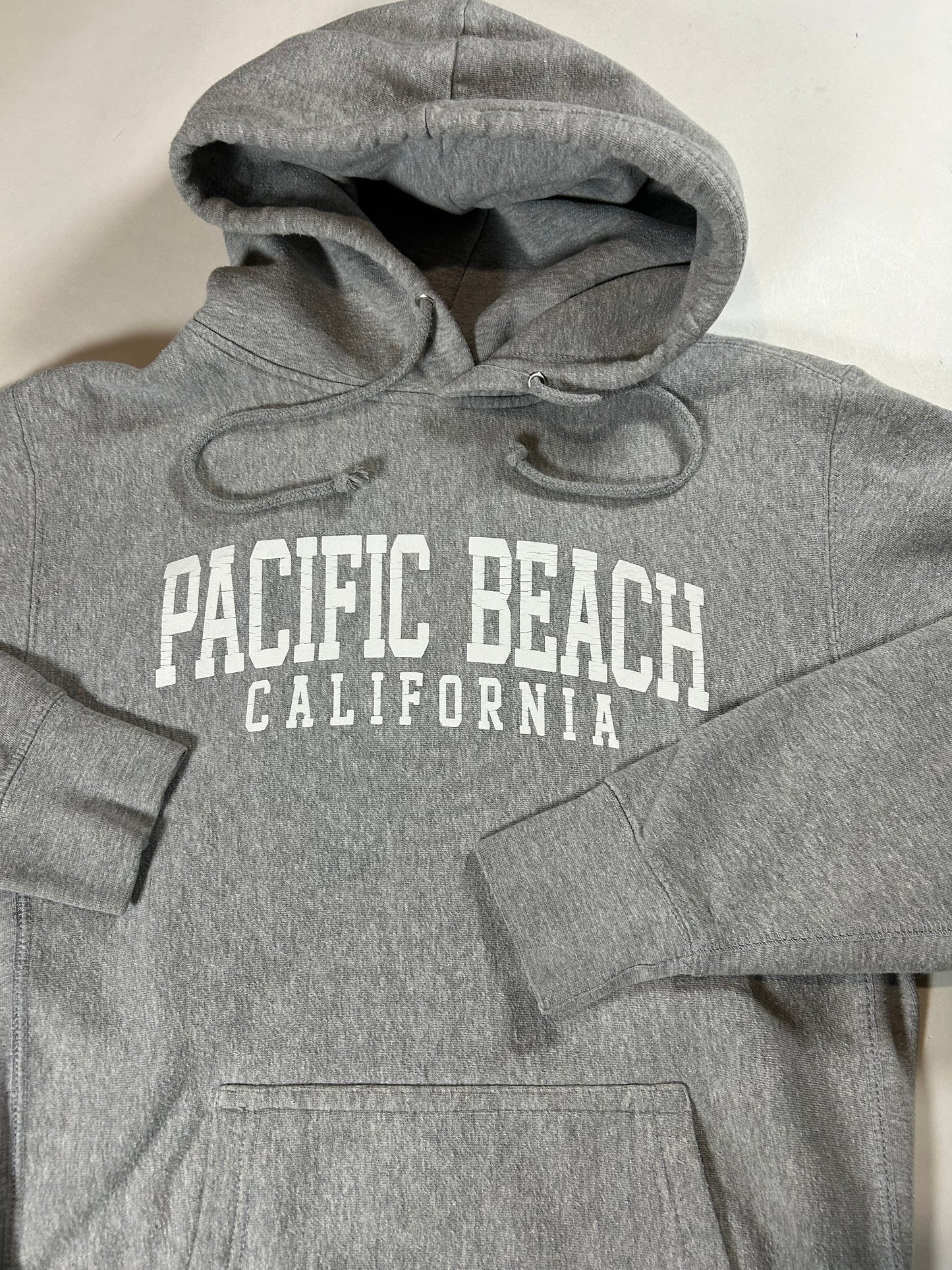 MV Sports Pro-Weave Pacific Beach California Hooded Sweatshirt XS 20.5x27.5 Inches Gray