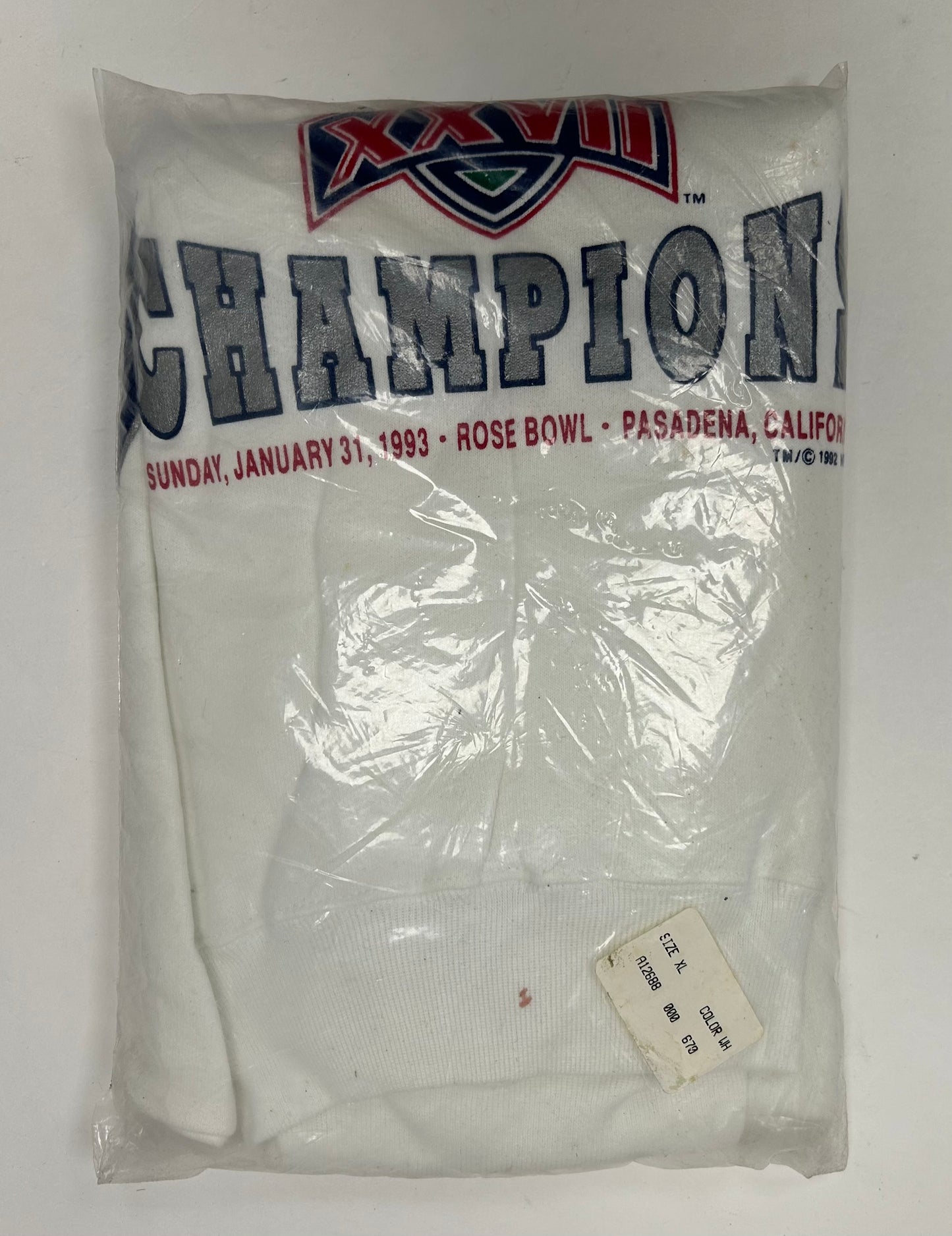 Vintage Dallas Cowboys Super Bowl XXVII Crewneck Sweatshirt Bike XL Brand New