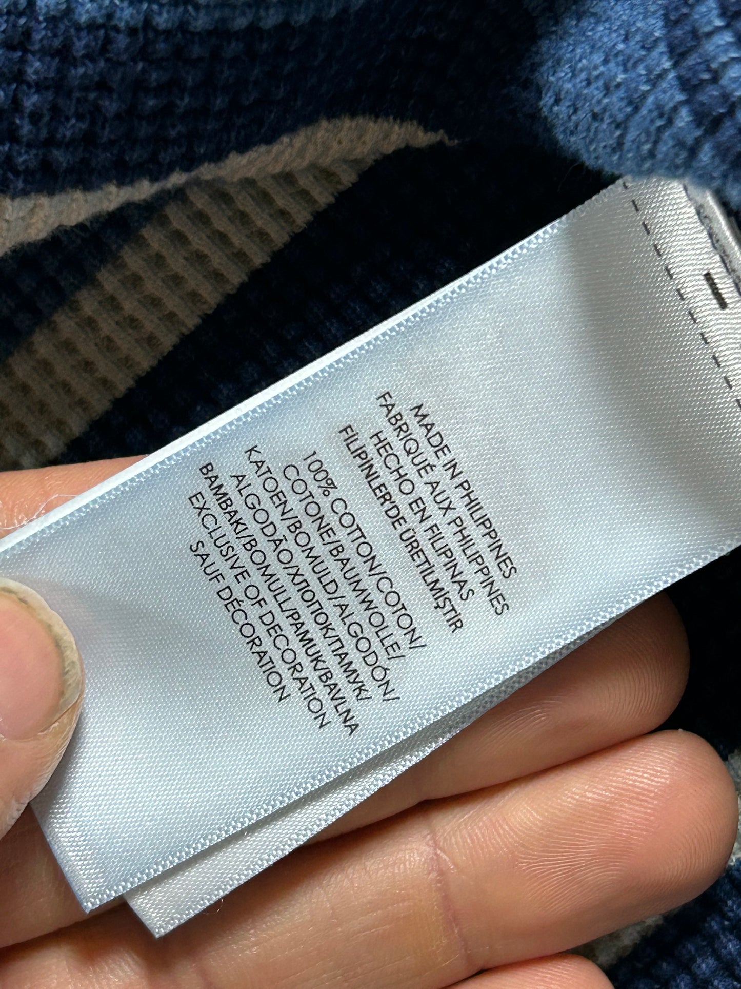 Polo Ralph Lauren Striped Waffle Knit Pullover Hoodie Sweatshirt 20.5x28.5 M/S Fit