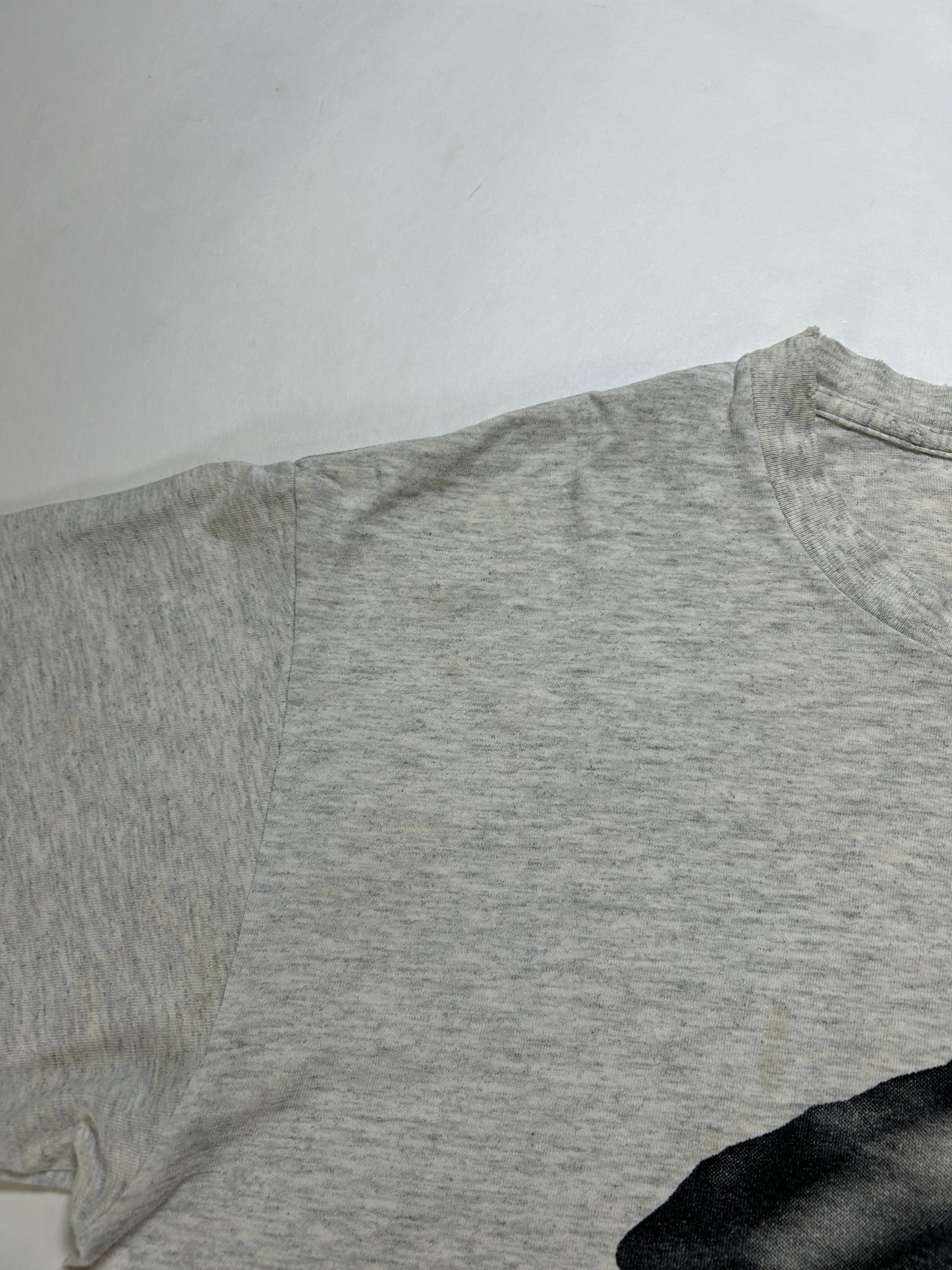 Vintage 90s Nutmeg Mills Chicago Bulls Slam This NBA Tee Gray L/XL 22.5x29 Inches Gray Worn As Is Has Wear & Stains