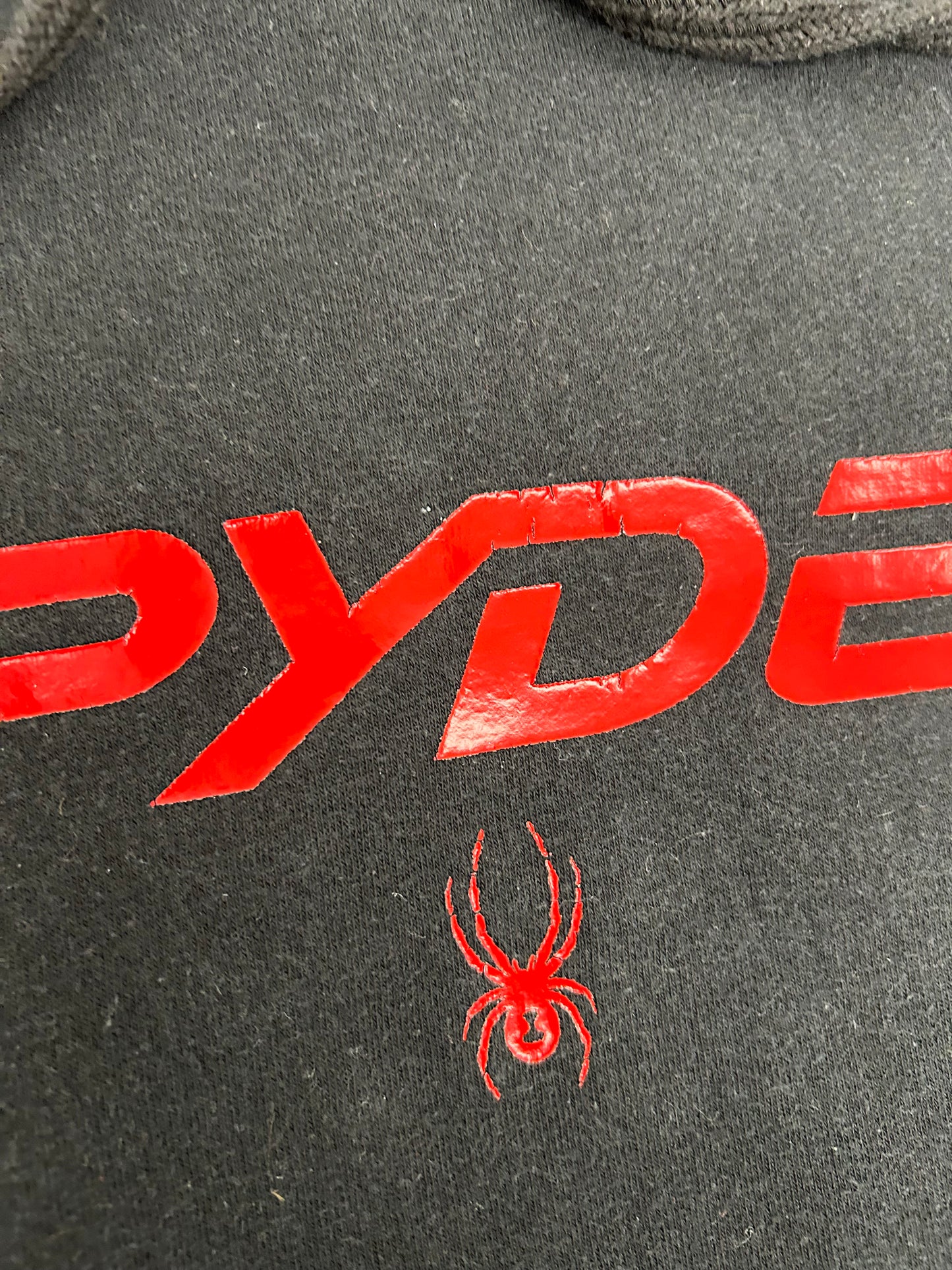 Spyder Hoodie Black/Red Pullover Sweatshirt Long Sleeve Large 24x28 Inches