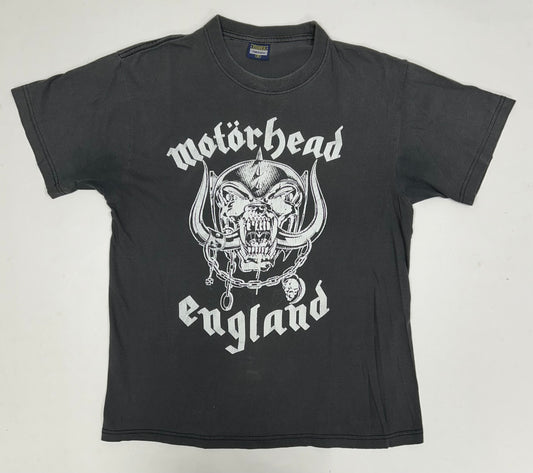 Vintage Motörhead England Music Band Graphic Tee Stars & Stripes 100% Cotton Tee Medium 20x26.25 Inches