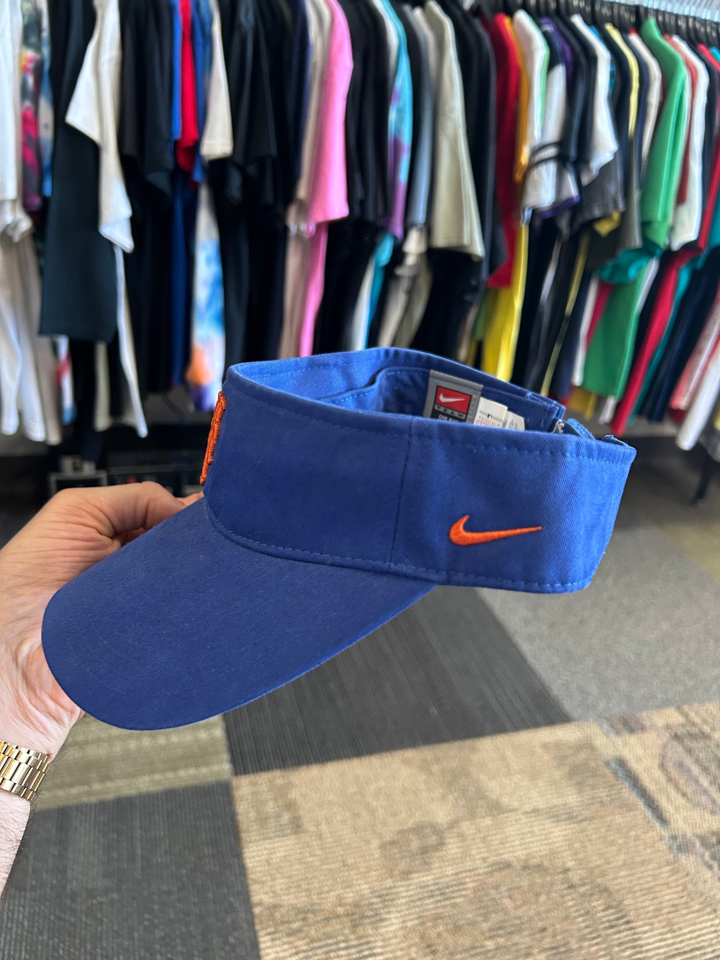Vintage 00s Nike Team New York Mets MLB Visor Hat Adjustable One Size Fits Most Adult