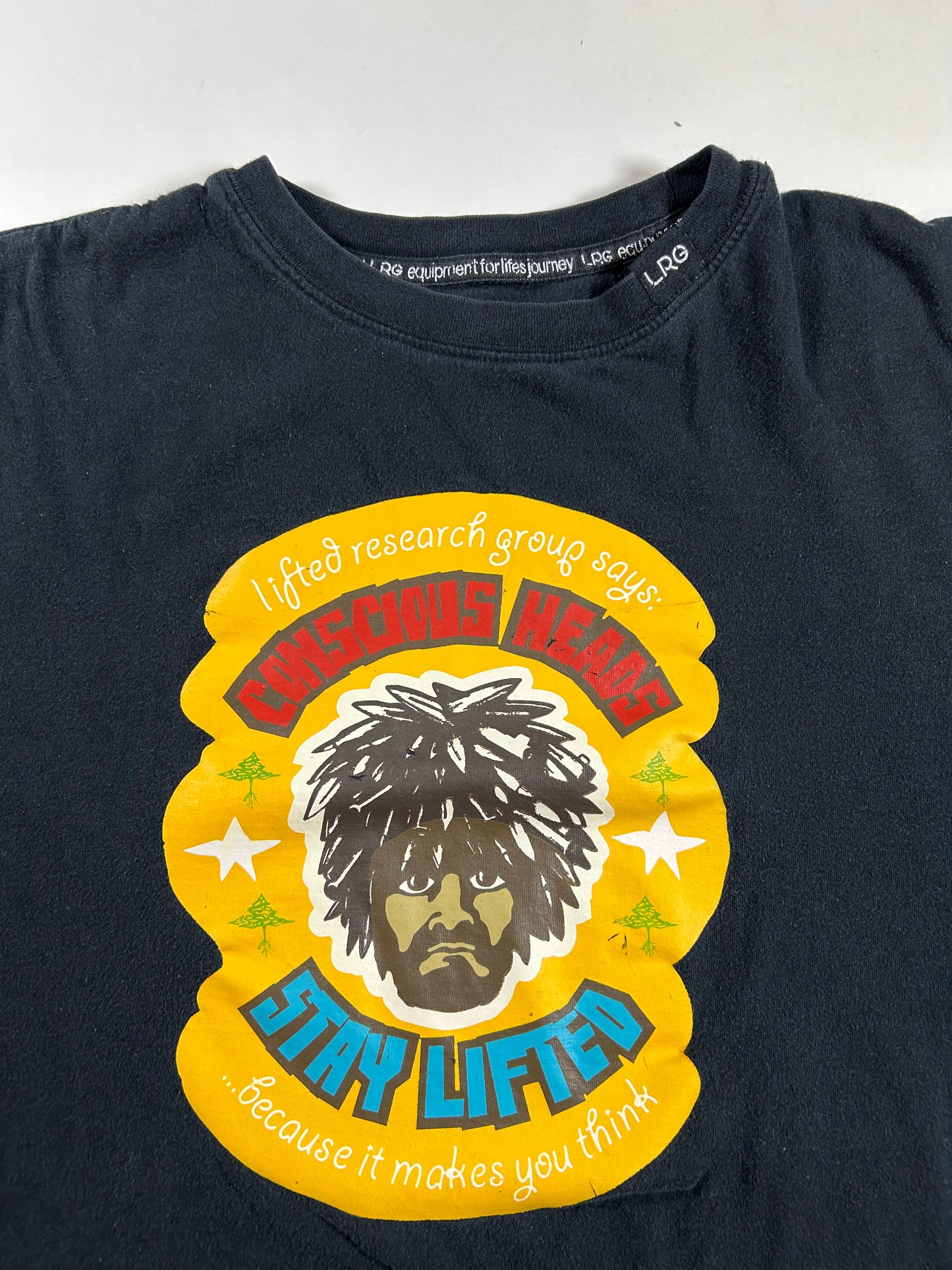 LRG Conscious Heads Stay Lifted Because It Makes You Life Research Group Tee Medium/Large Fit 20.5x26.5 Inches