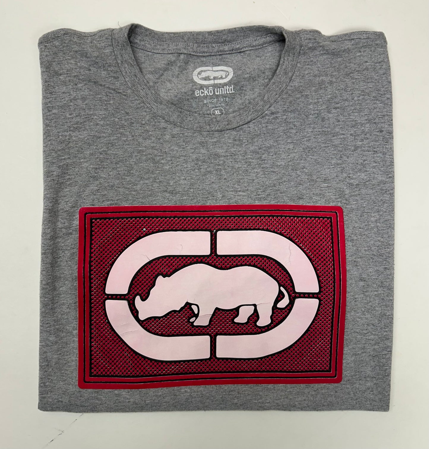 00s Eckō Unlimited Rhino Graphic Tee XL 23.75x29.75 Inches Gray