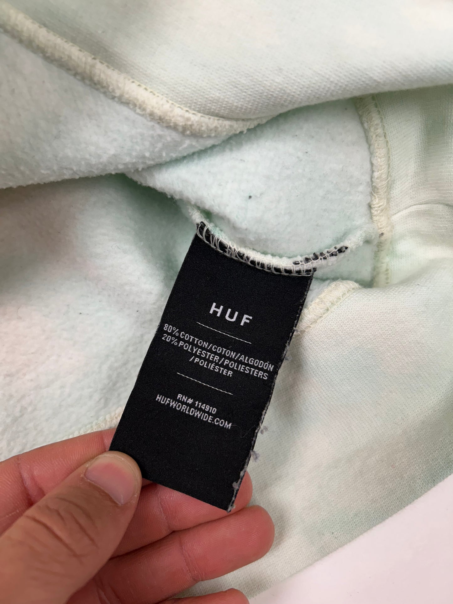 Huf Worldwide Tie-Dye Hooded Sweatshirt Large/Medium Fit 22.5x29 Inches