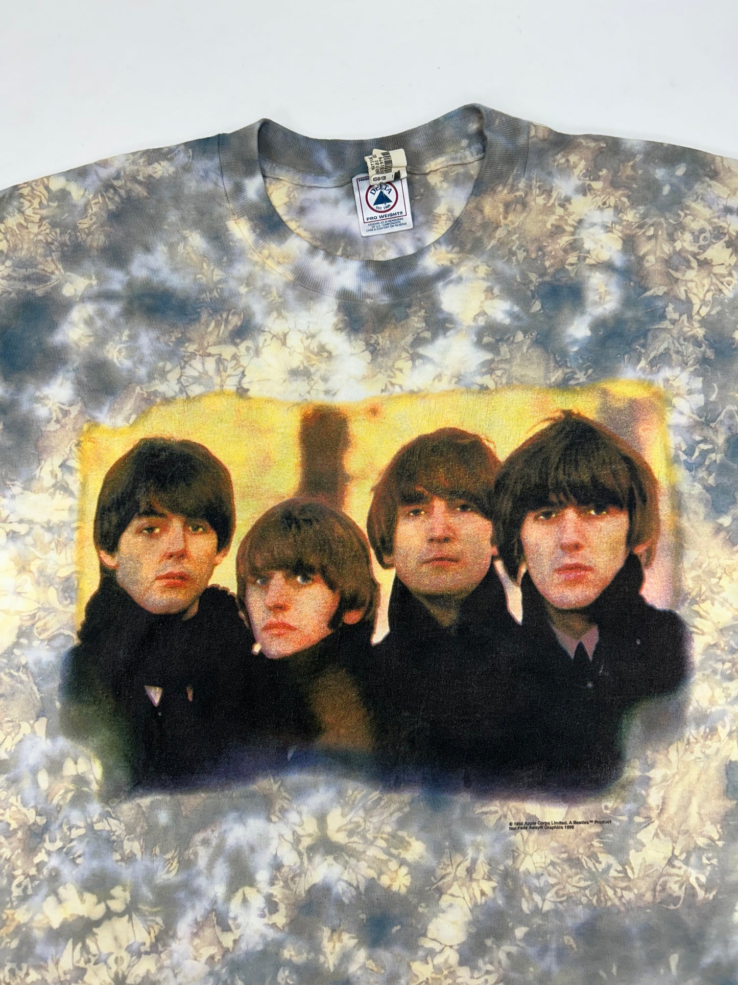 Vintage The Beatles Tie Dye T Shirt XL Mens Rock Band Tour Tee 1996 Brand New