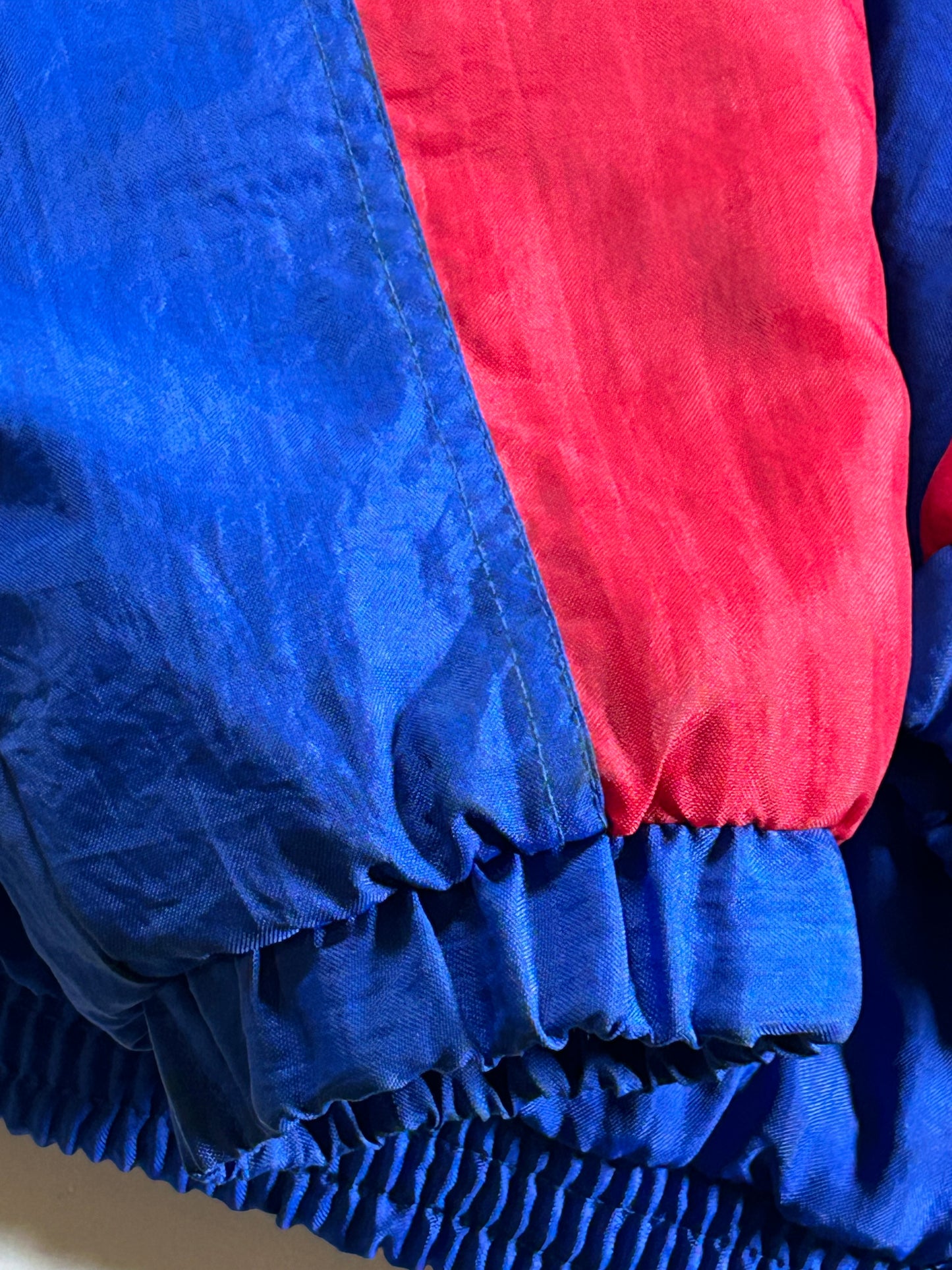 Vintage 90s Starter New York Rangers NHL Pullover Puffer Jacket Half Zip Hooded Jacket XL 29x30.25 Inches