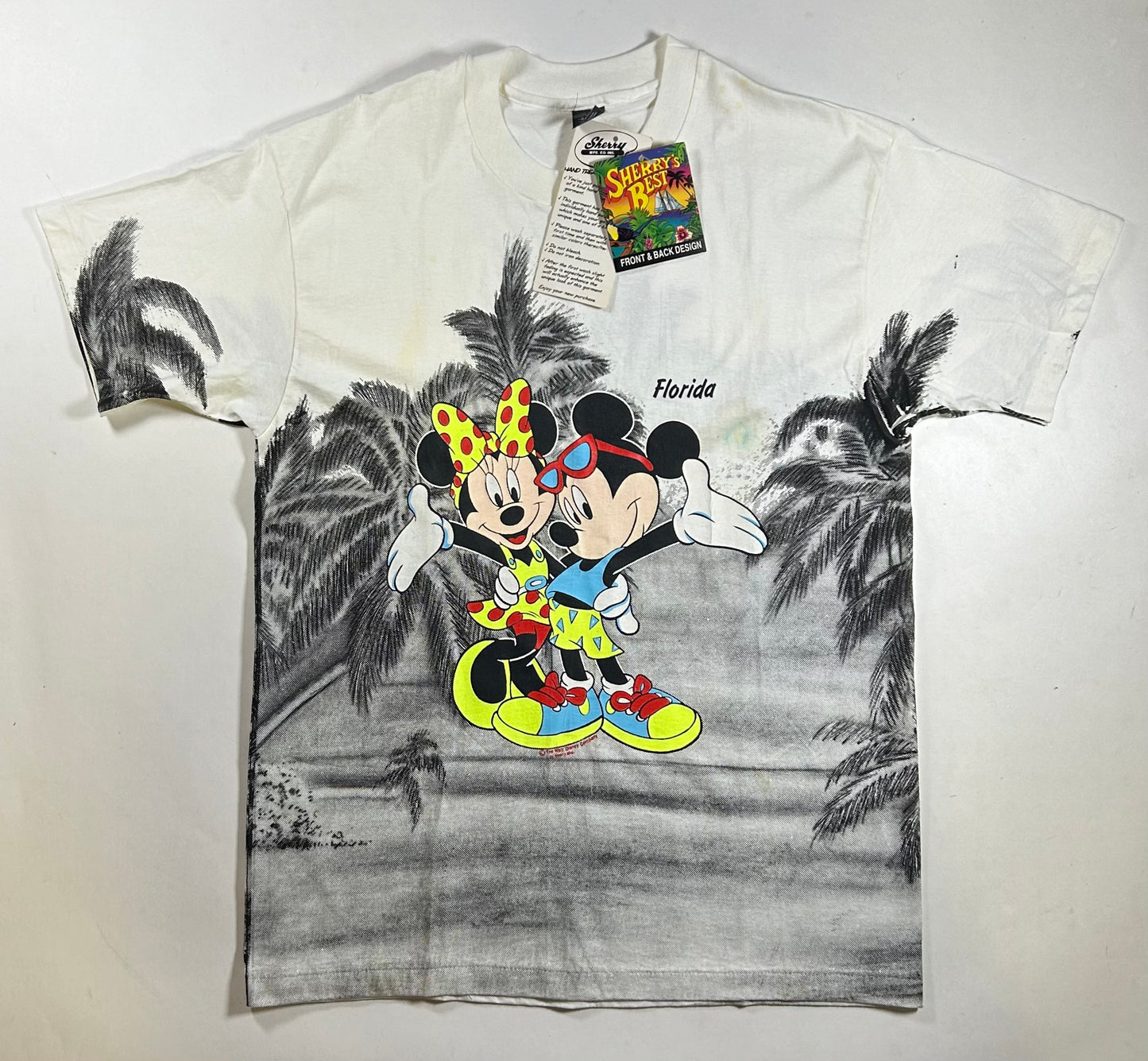 Vintage Sherry’s Best Disney Mickey & Minnie Mouse Tee Brand New With Tags Has Stains As Is XL/L Fit 22.75x32.5 Inches