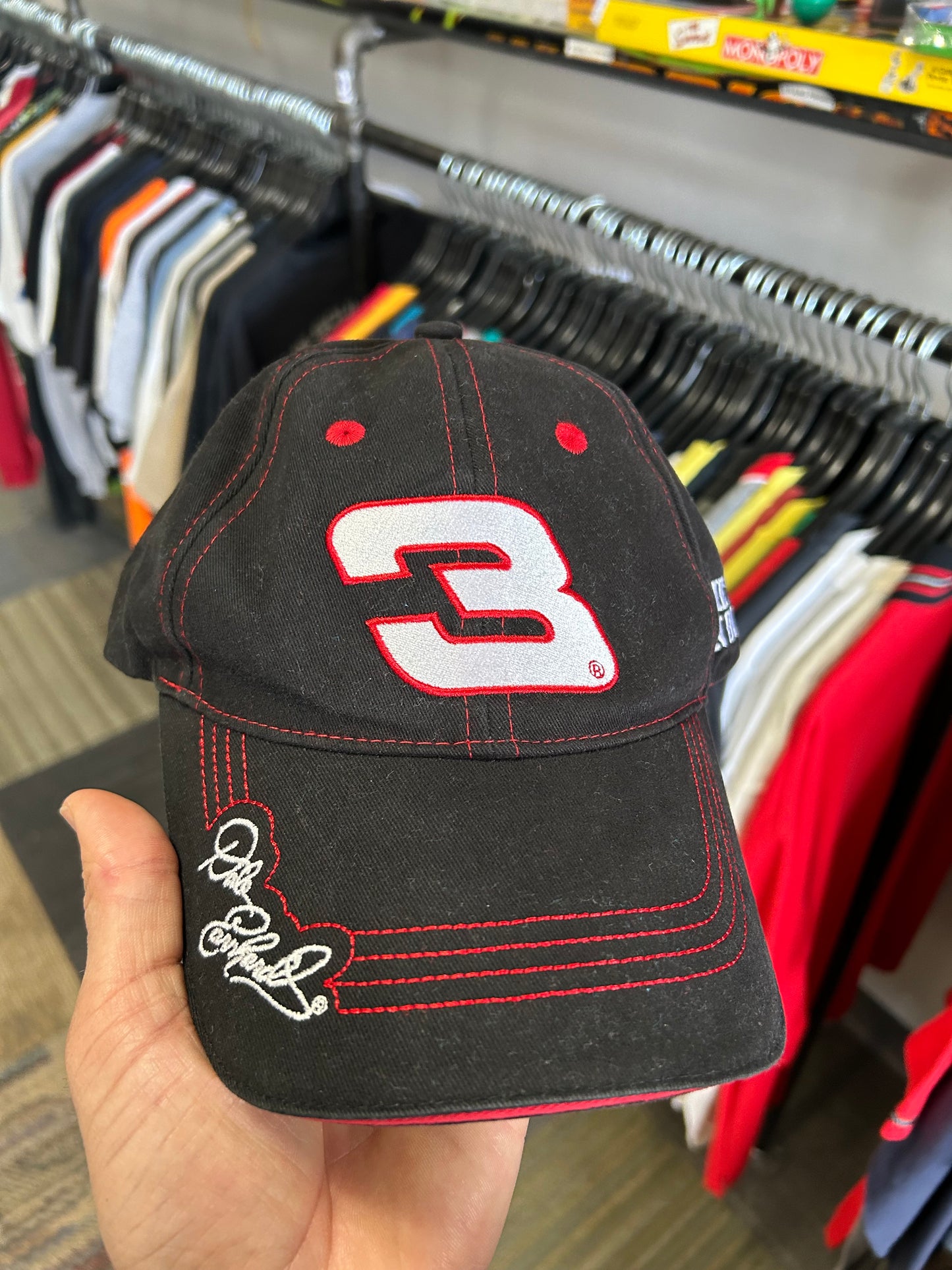 Vintage NASCAR #3 Dale Earnhardt & Johnny Cash Hat Embroidered Red/Black Adult Adjustable OSFM