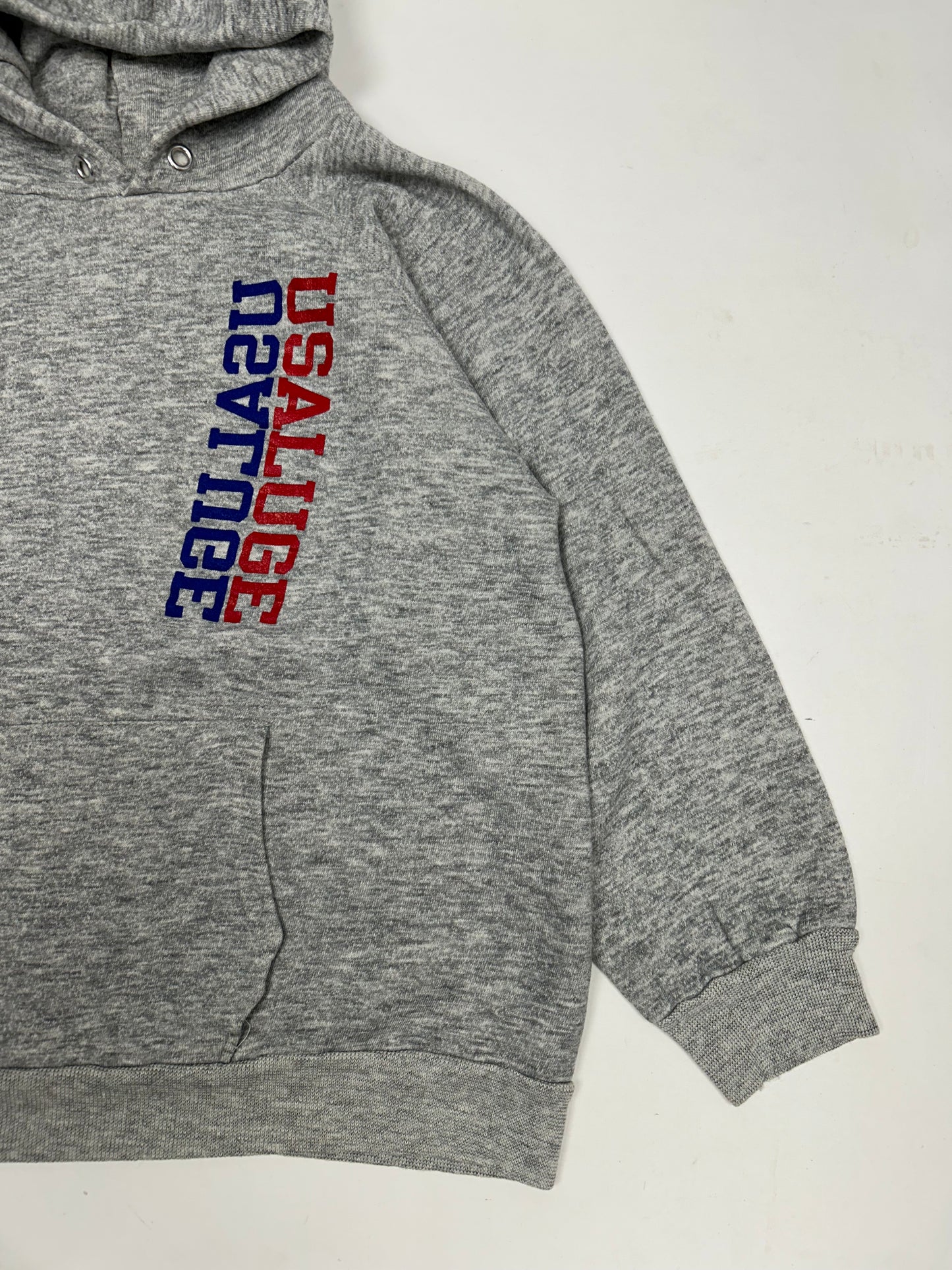 Vintage 80s Champion Hooded Sweatshirt USA LUGE Made In USA Small 20.5x23.5 Inches