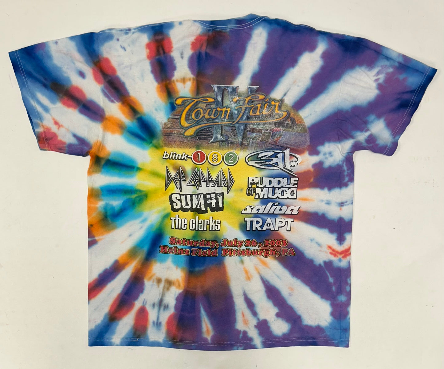 Vintage The Rolling Rock Town Fair Music Festival blink-182, Def Leppard, Puddle Of Mudd, Sum41, Saliva Parking Lot Tee