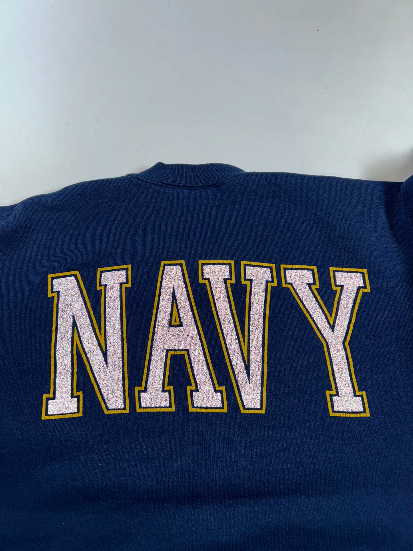 Vintage 90s United States Navy 3M Logo M.J. Soffe Sweatshirt Crewneck Small 19.75x24.5 Inches Navy