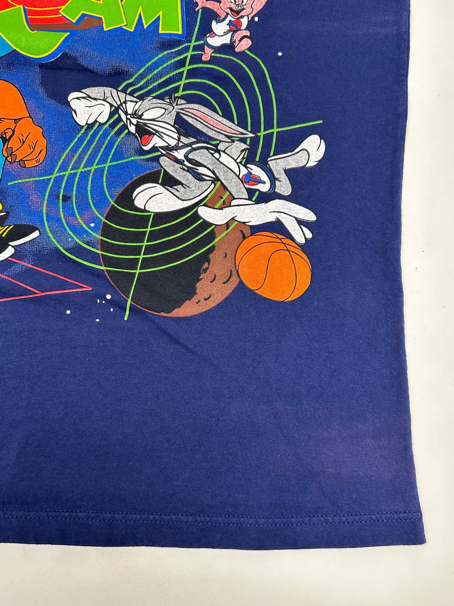 Vintage Space Jam Movie Promo Looney Tunes Warner Bros 1996 Tee Large 21.75x28.5 Inches