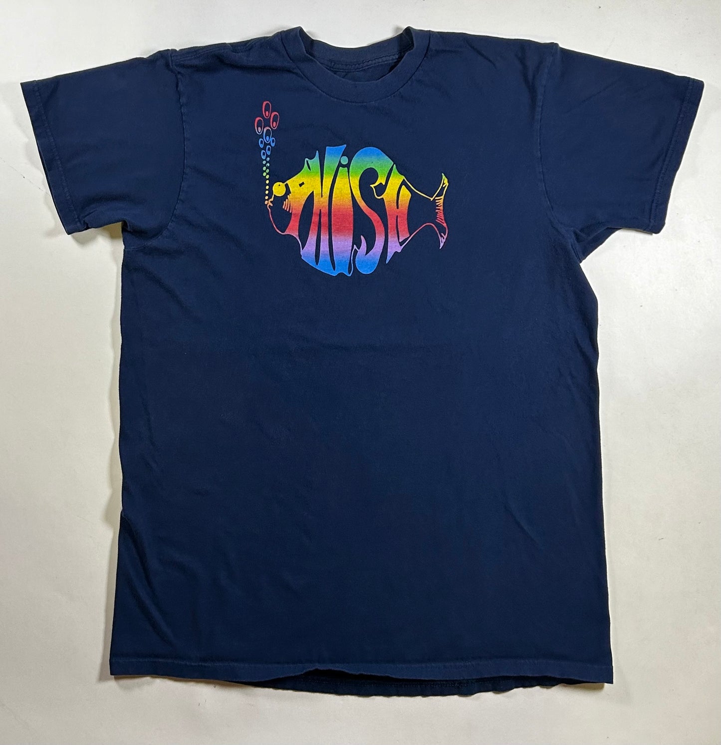Vintage Phish Band Tee Rainbow Fish Concert Rock T-Shirt 00s Print Fits L/M 21x28.25 Inches