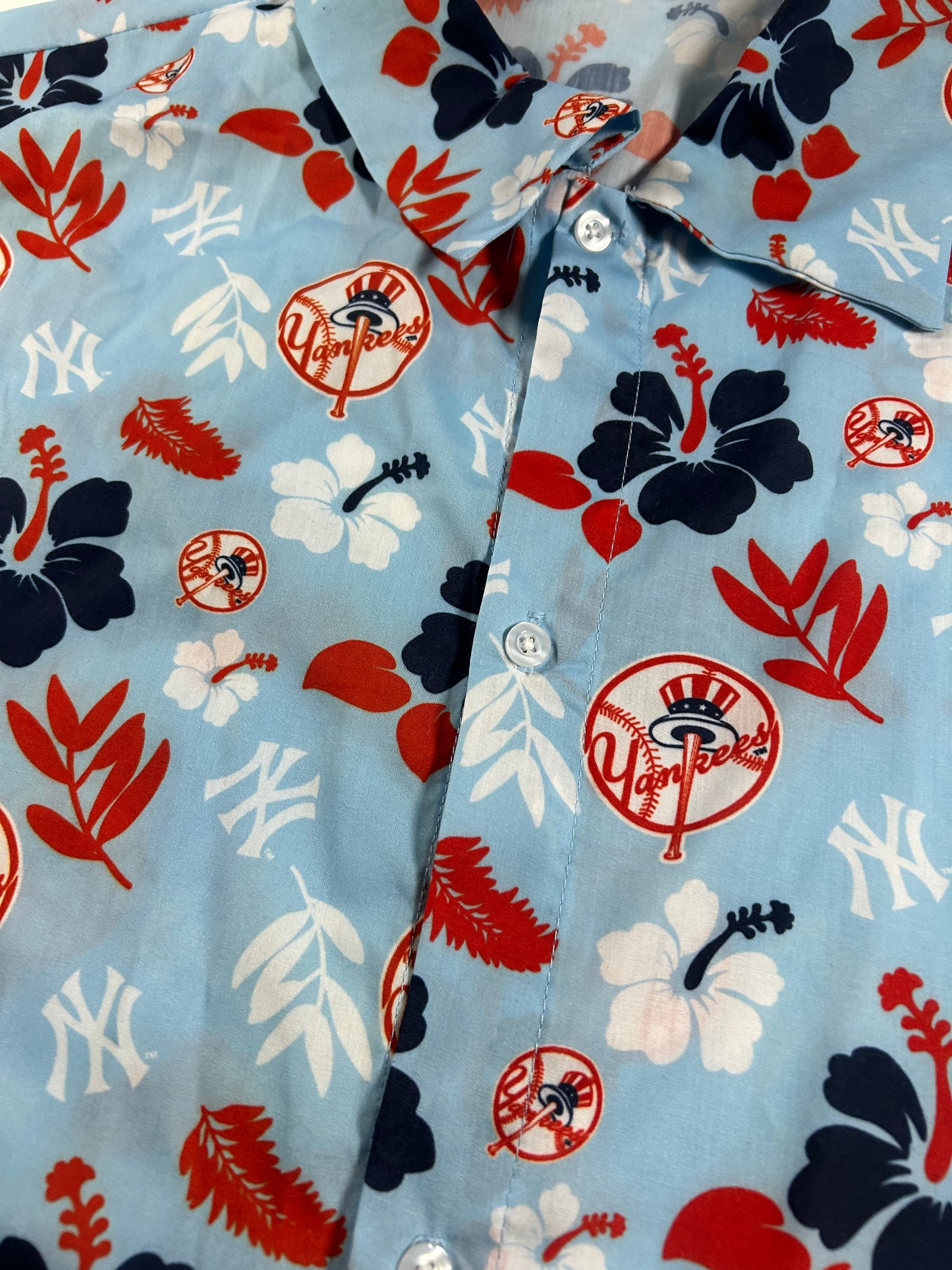 New York YankeesShort Sleeve Hawaiian Aloha Shirt Men's XL MLB Baseball