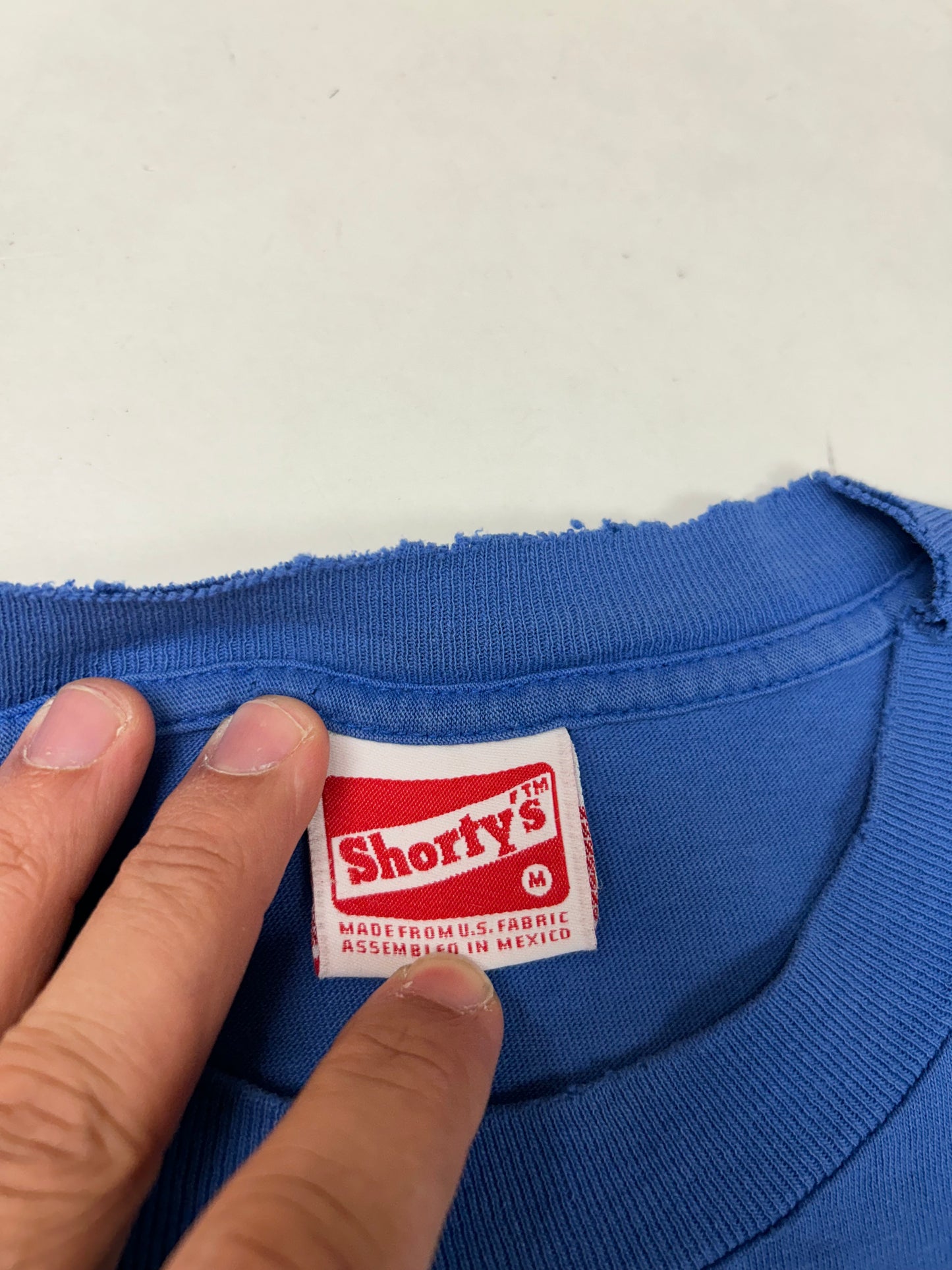 Vintage Shorty’s Skateboard T Shirt Shorty’s Hardware Skate Tee Thrashed Medium 20x27 Inches As Is Has Wear Throughout