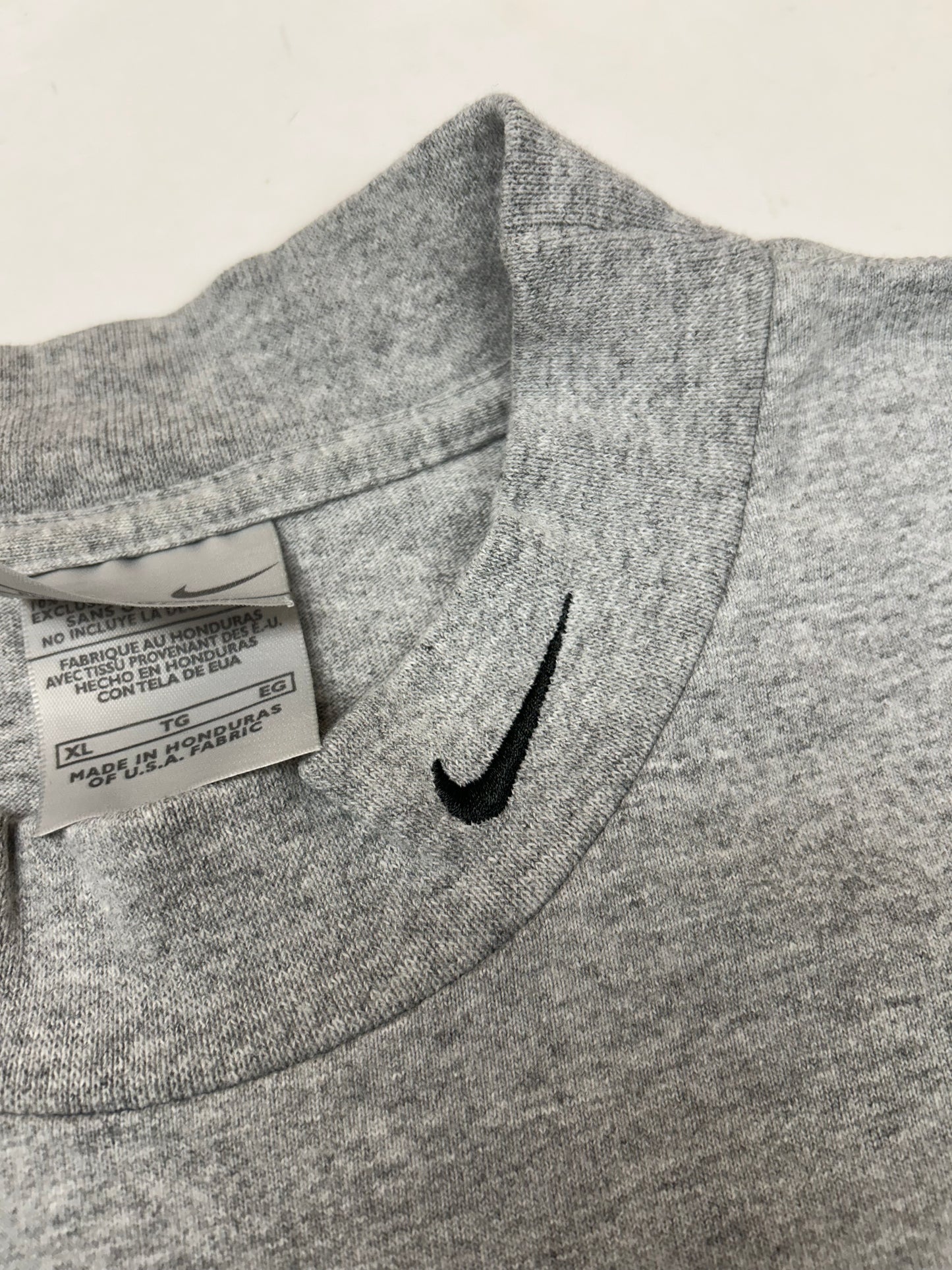Vintage 00s Nike Swoosh Mock Neck Long Sleeve Shirt Gray Big XL 27x30.75 Inches
