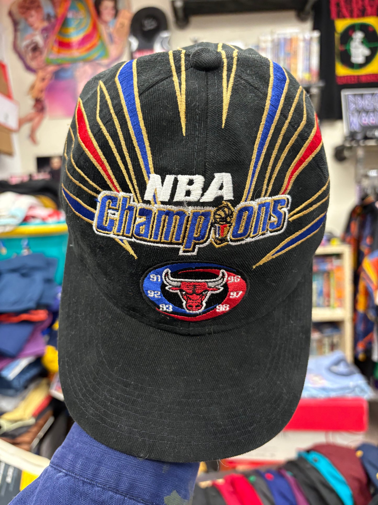 Vintage 1998 Chicago Bulls Championship Hat NBA Champions Locker Room Starter 98
