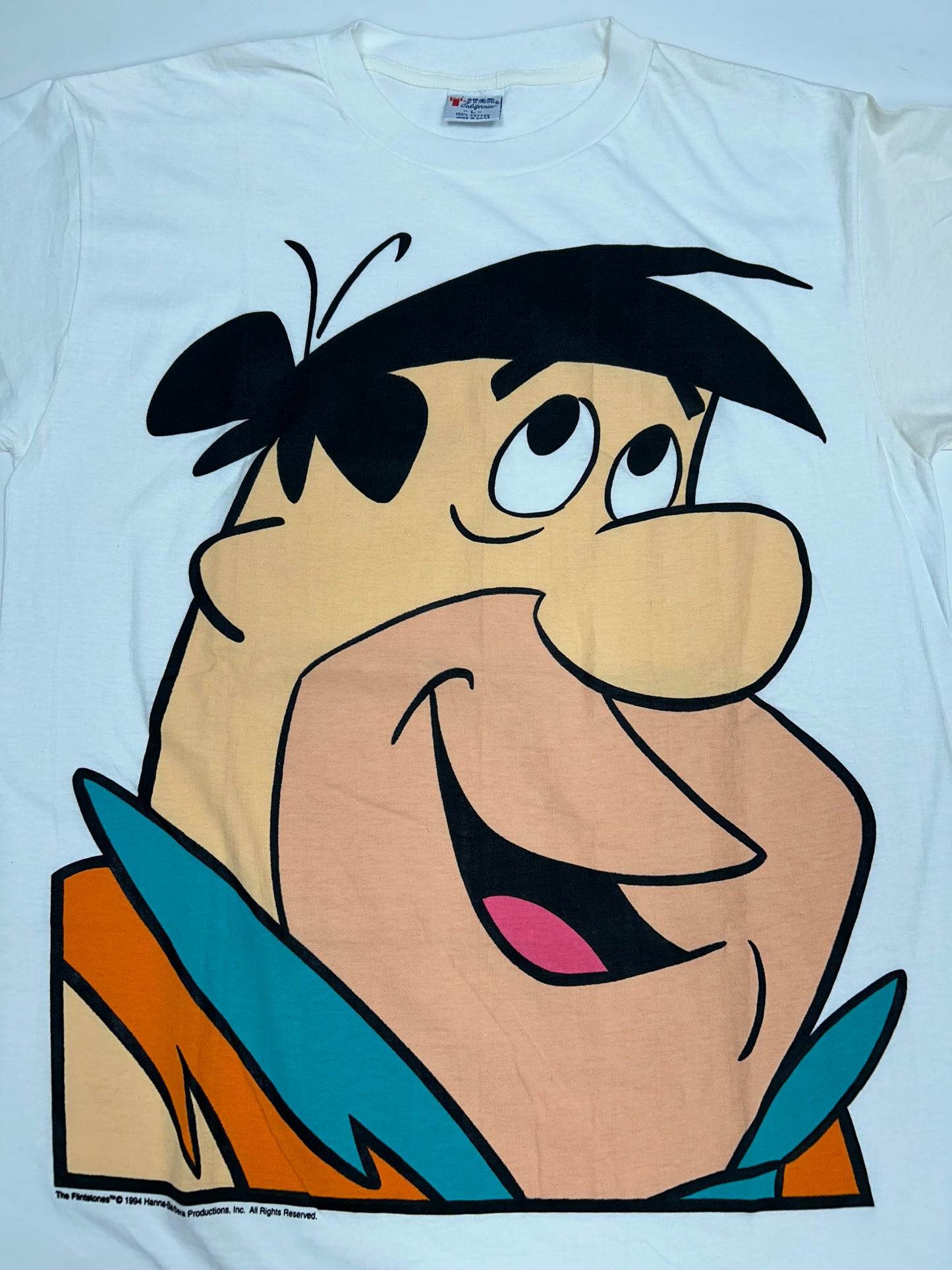 Vintage 1994 Hanna-Barbera Fred Flintstone Big Face The Flintstones Tee Large 21.5x31 Inches