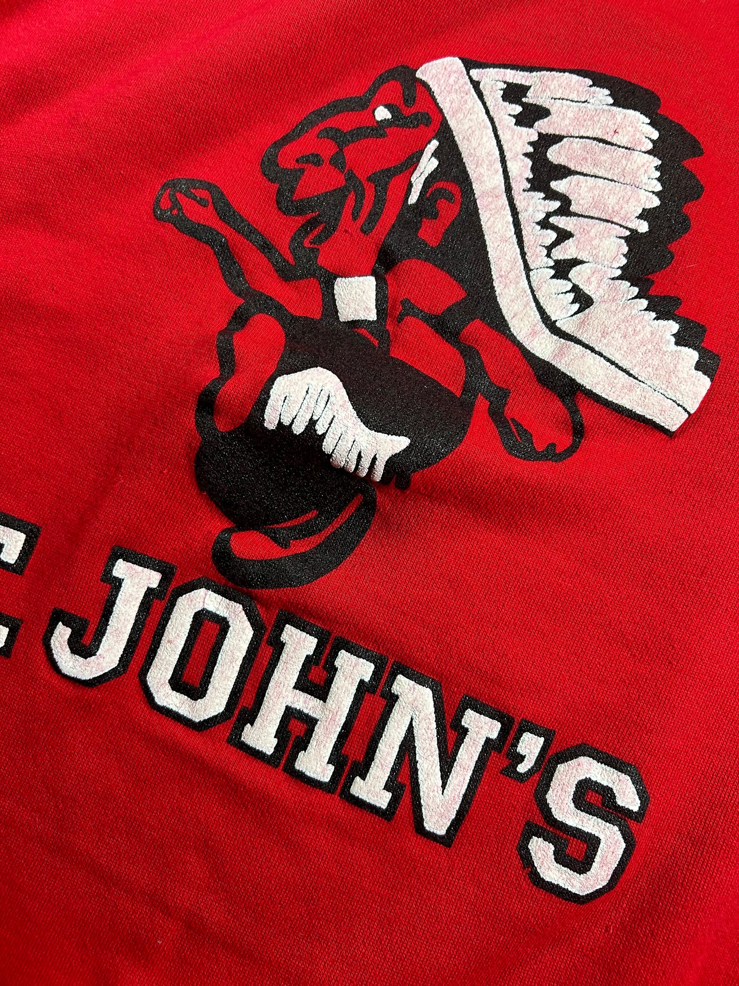 Vintage St John’s Red Storm Banned Logo Red Crewneck Sweatshirt 22.75x26.75 Inches Rare