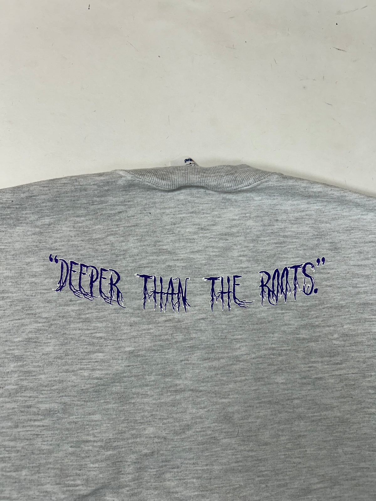 Edgewood New Jersey Deeper Than The Roots Crewneck Sweatshirt Heather Gray Jerzees Tag 50/50 Blend Mexico/USA 3XL/2XL Fit About 29.5x29.5 Inches