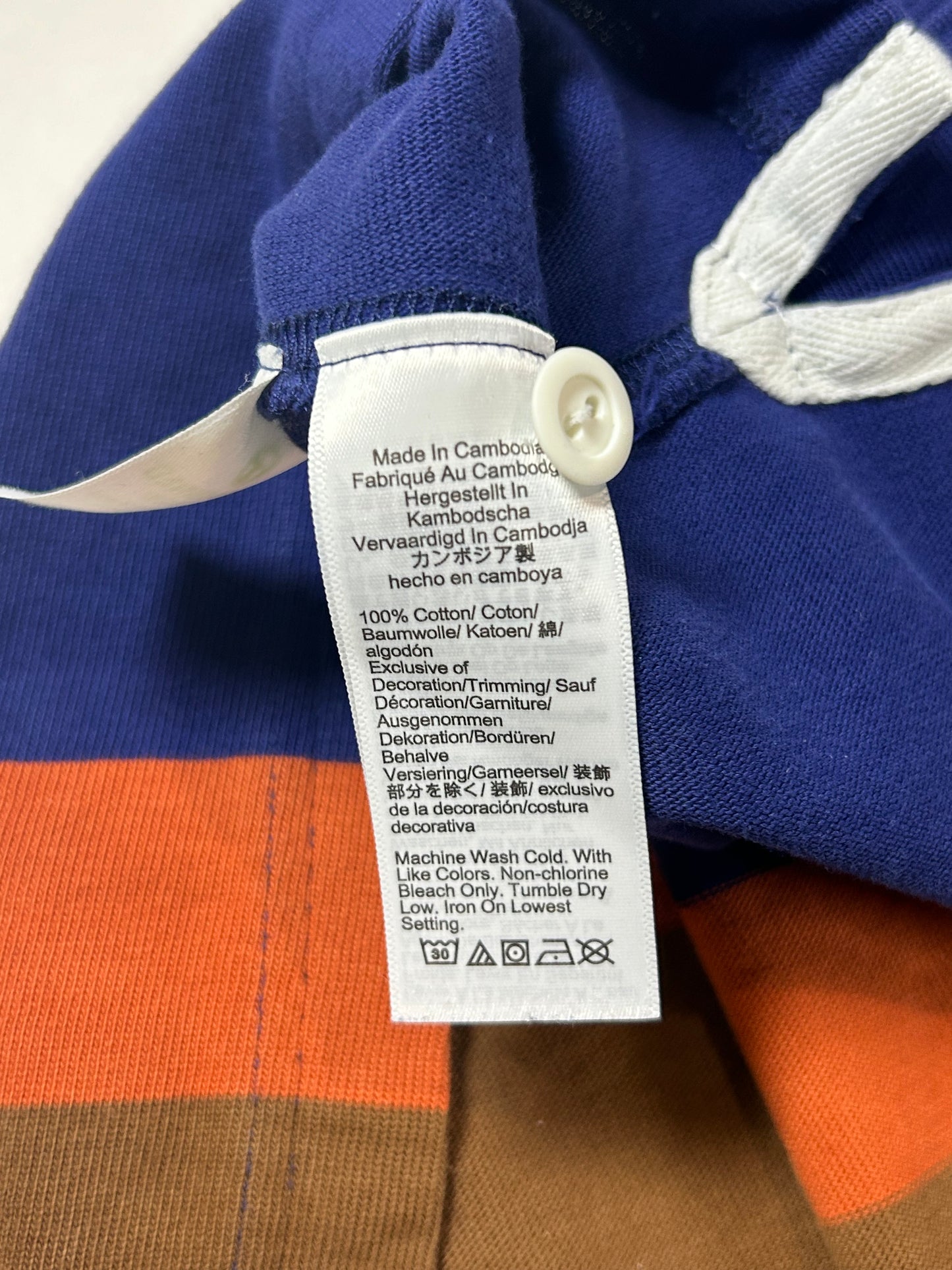 J. Crew Rugby Polo Big Stripe Color Long Sleeve Shirt XL 25x30.25 Inches FA22