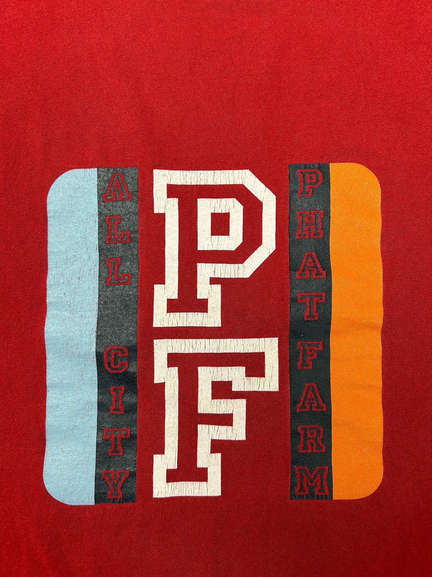 Vintage Phat Farm All City PF Y2K 90s Streetwear Brand Tee USA MADE Red Big XL Can Fit 2XL 25x30.75 Inches