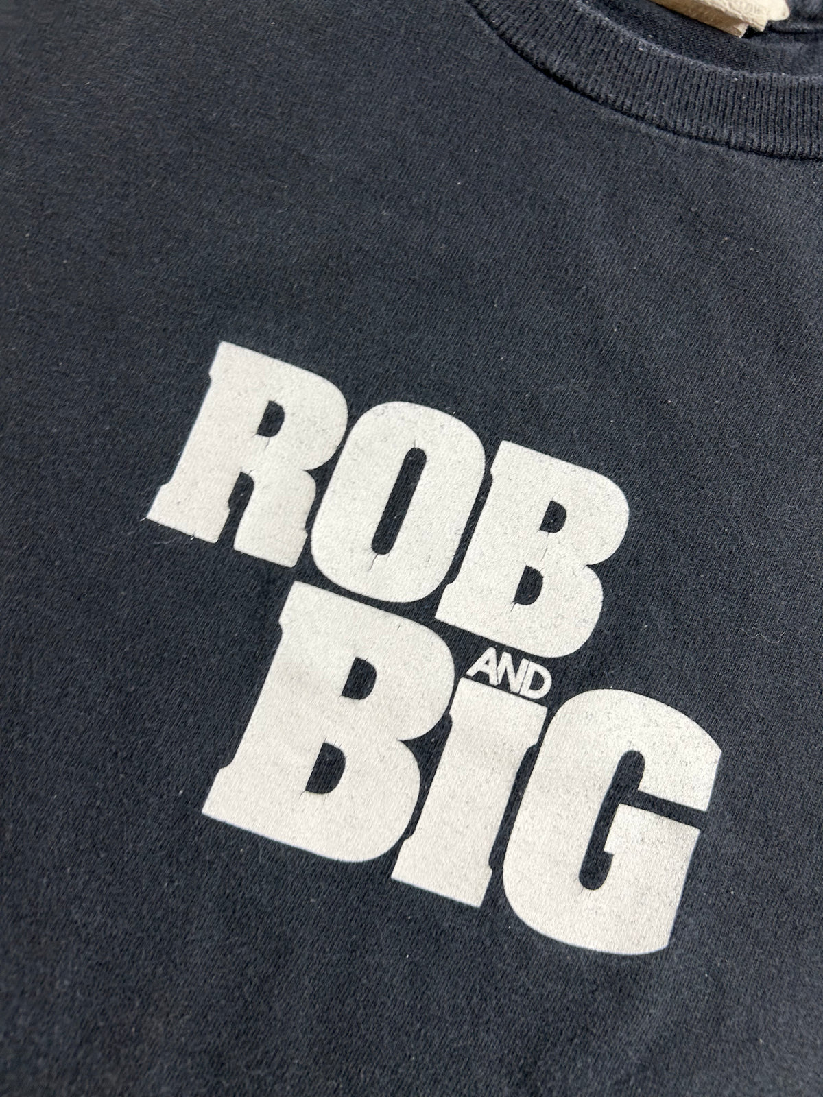 Vintage 2000s Rob and Big Black MTV Skateboard DC Shoes Tee As Is Worn Has Unstitching Small 18.5x25.5 Inches