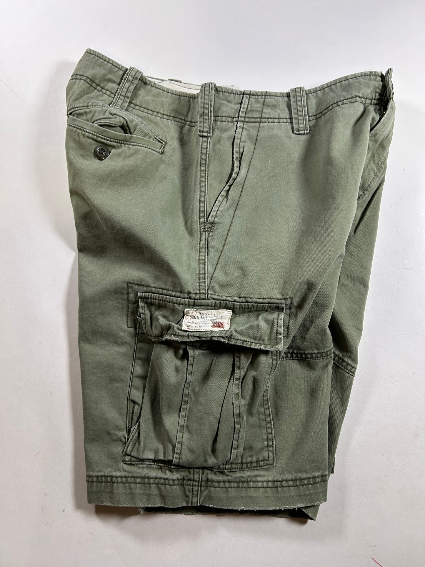 Denim & Supply Ralph Lauren Cargo Shorts Green Tactical Army 34 19.25x22.75 Inches