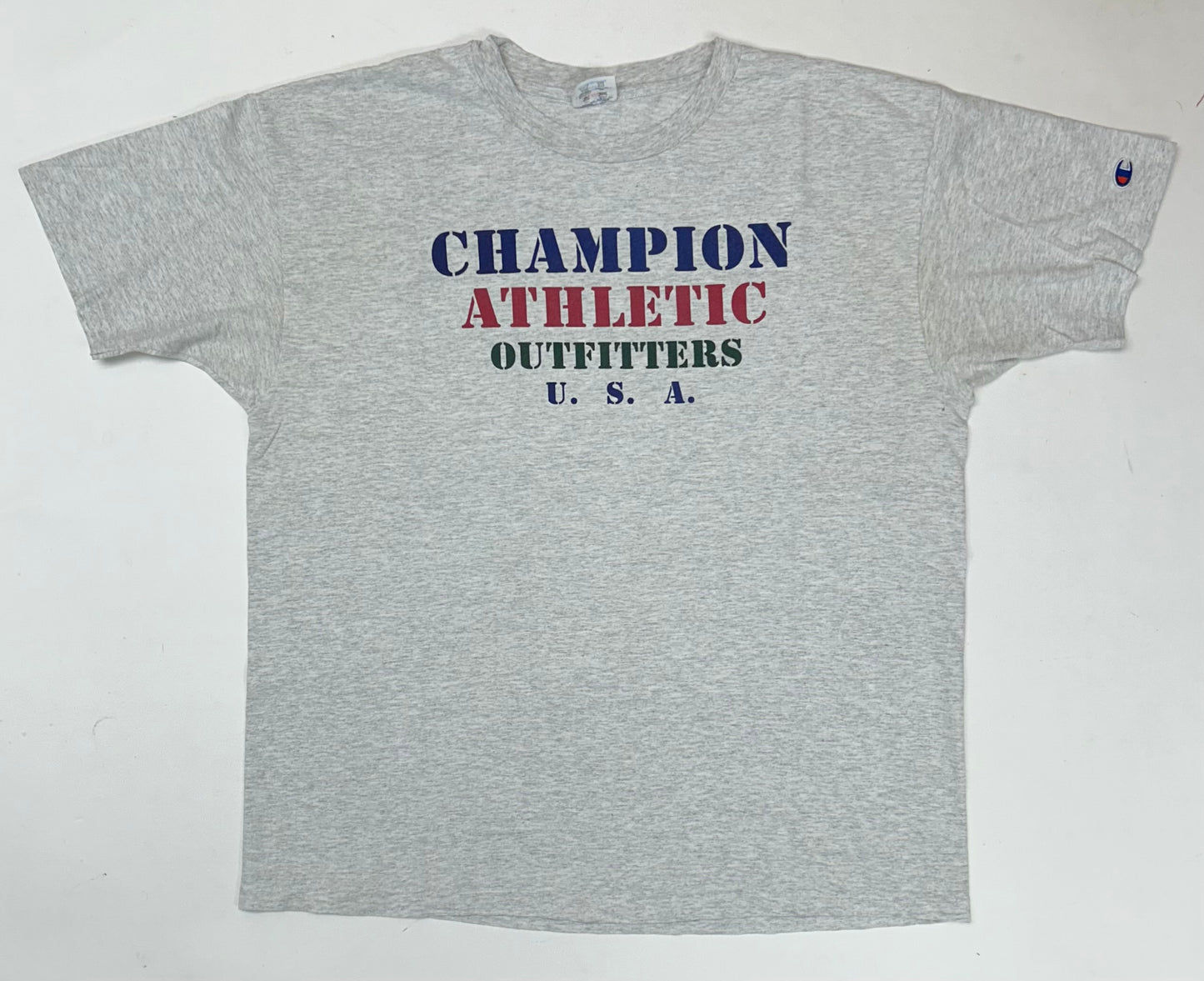 Vintage 90s Champion Athletic Outfitters USA Tee XL 24.25x29.25 Inches Worn In As Is