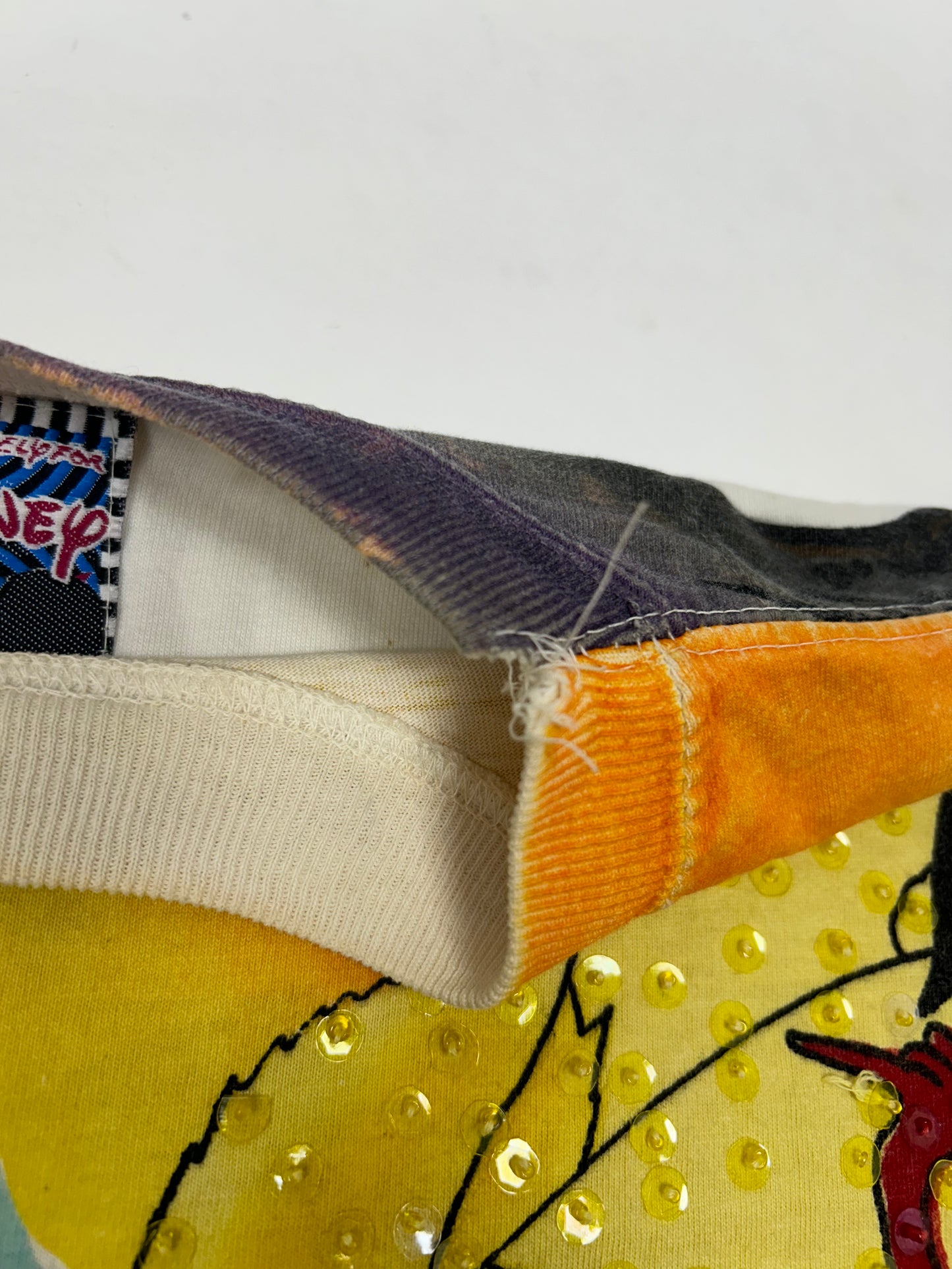 Vintage Disney JouJou Villains Cruella Maleficent Captian Hook Beaded Shirt Big 2XL For 25.5x32.75/34.75 Inches As Is Has Flaws